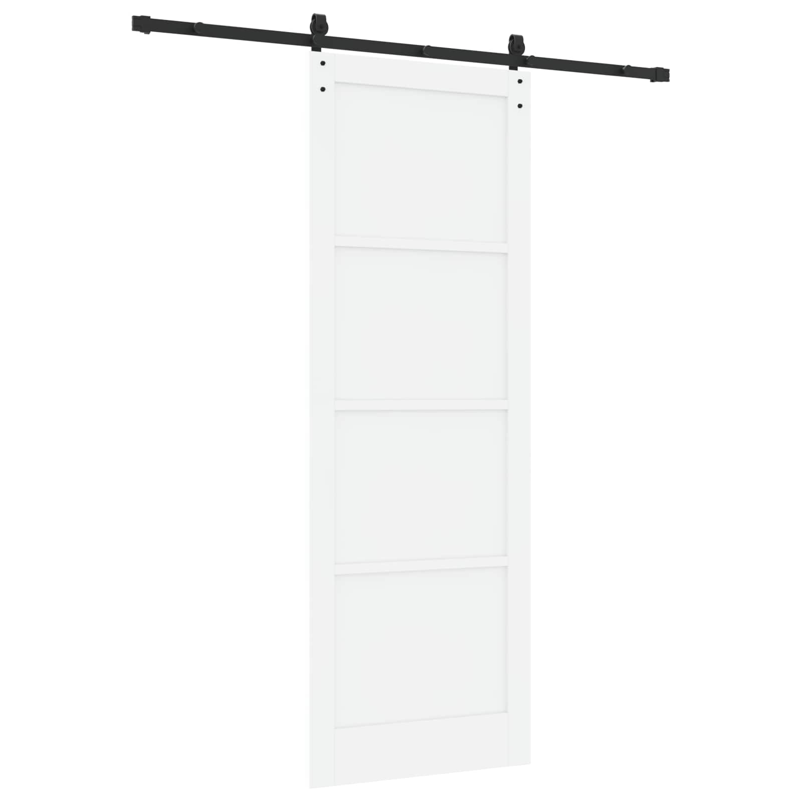 Klizna vrata Bijela i crna 83 x 232 cm Masivna borovina