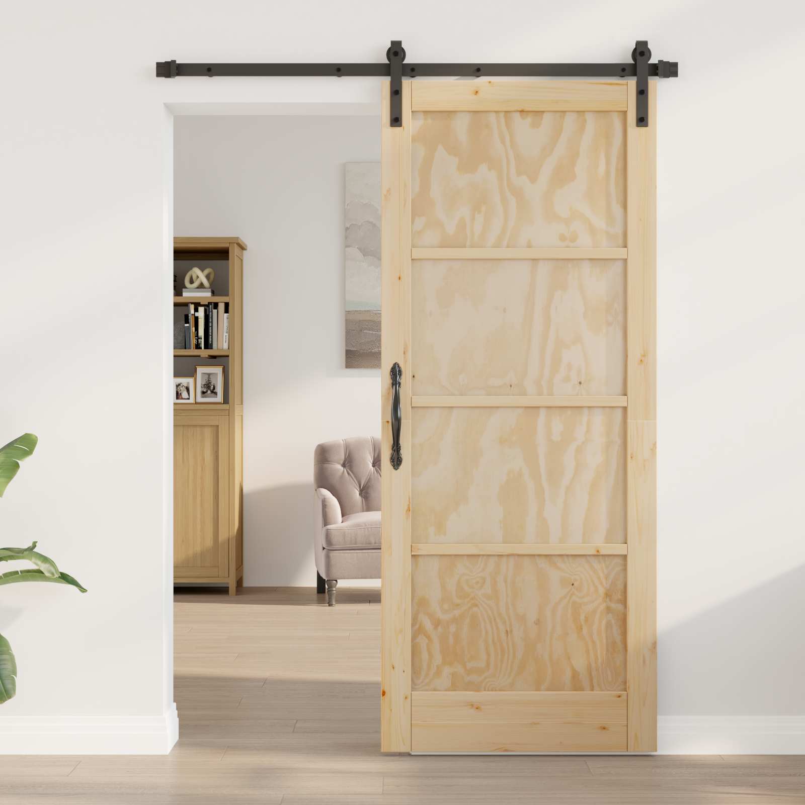 Klizna vrata Prirodna 83 x 202 cm Masivna borovina