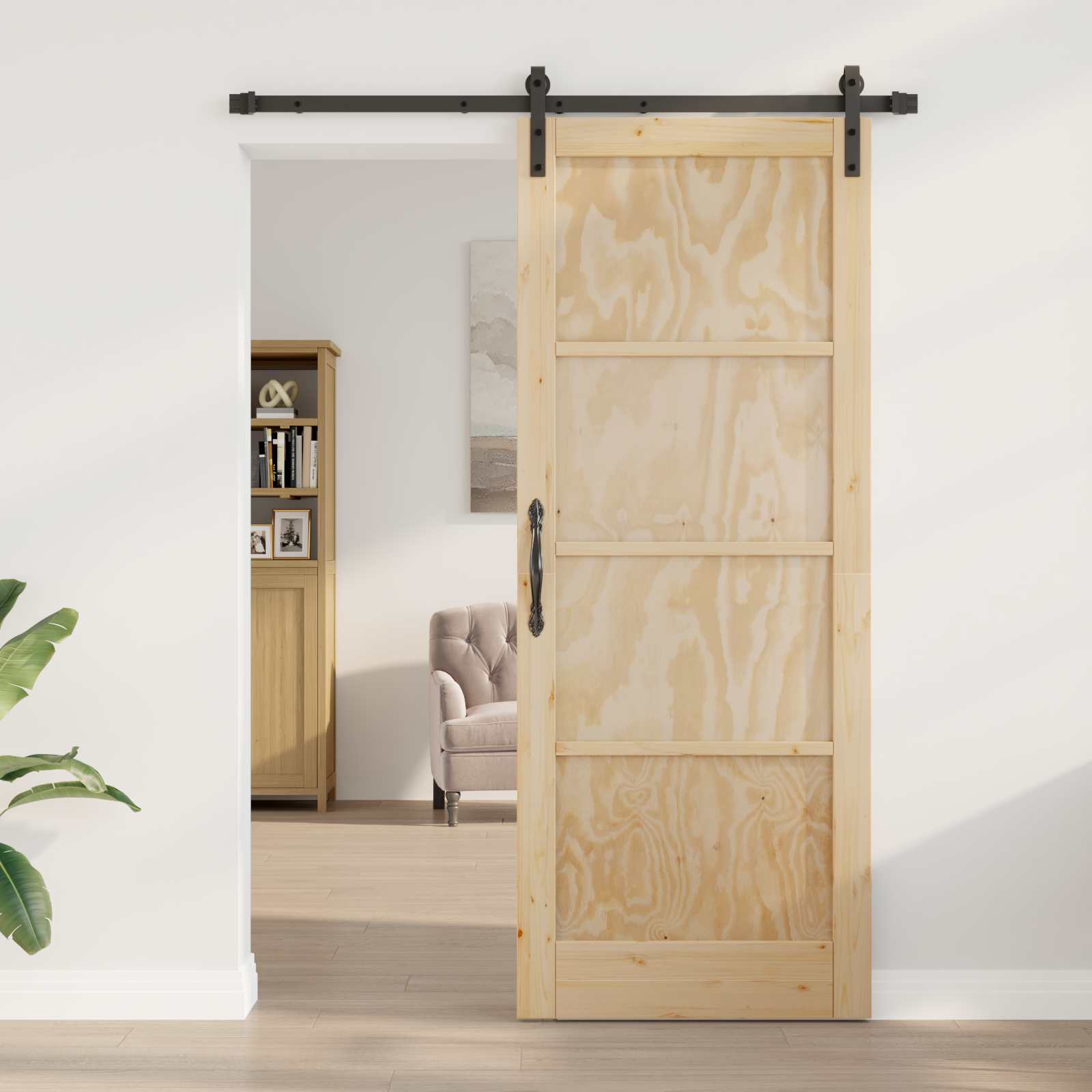Klizna vrata Prirodna 83 x 211 cm Masivna borovina