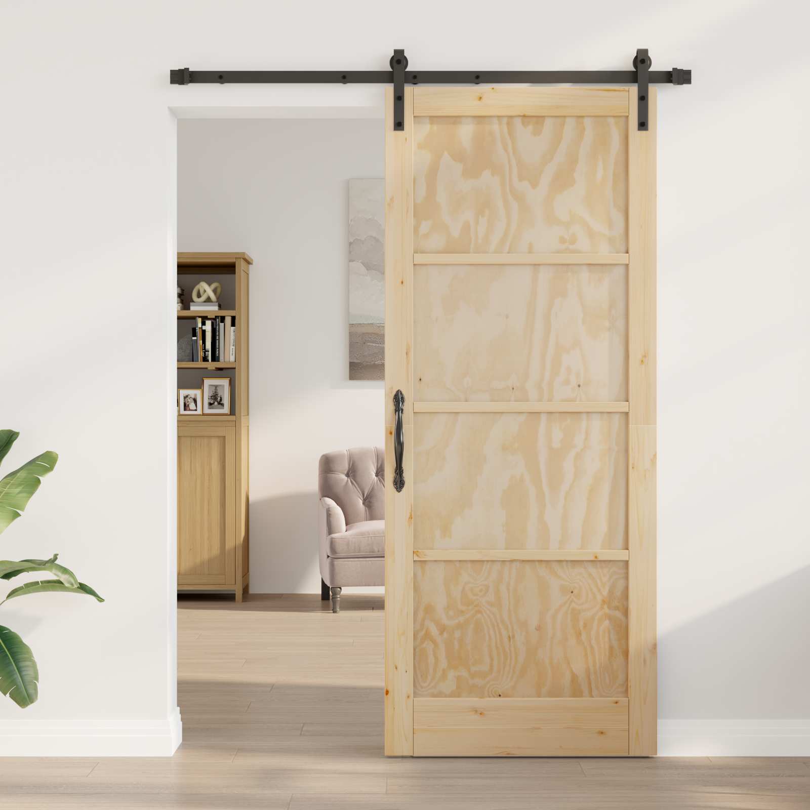 Klizna vrata Prirodna 86 x 211 cm Masivna borovina
