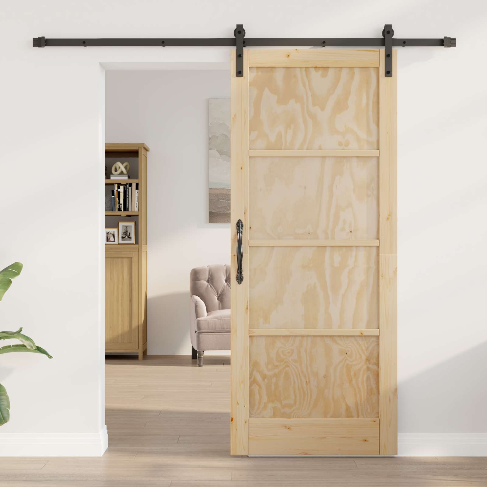 Klizna vrata Prirodna 83 x 202 cm Masivna borovina