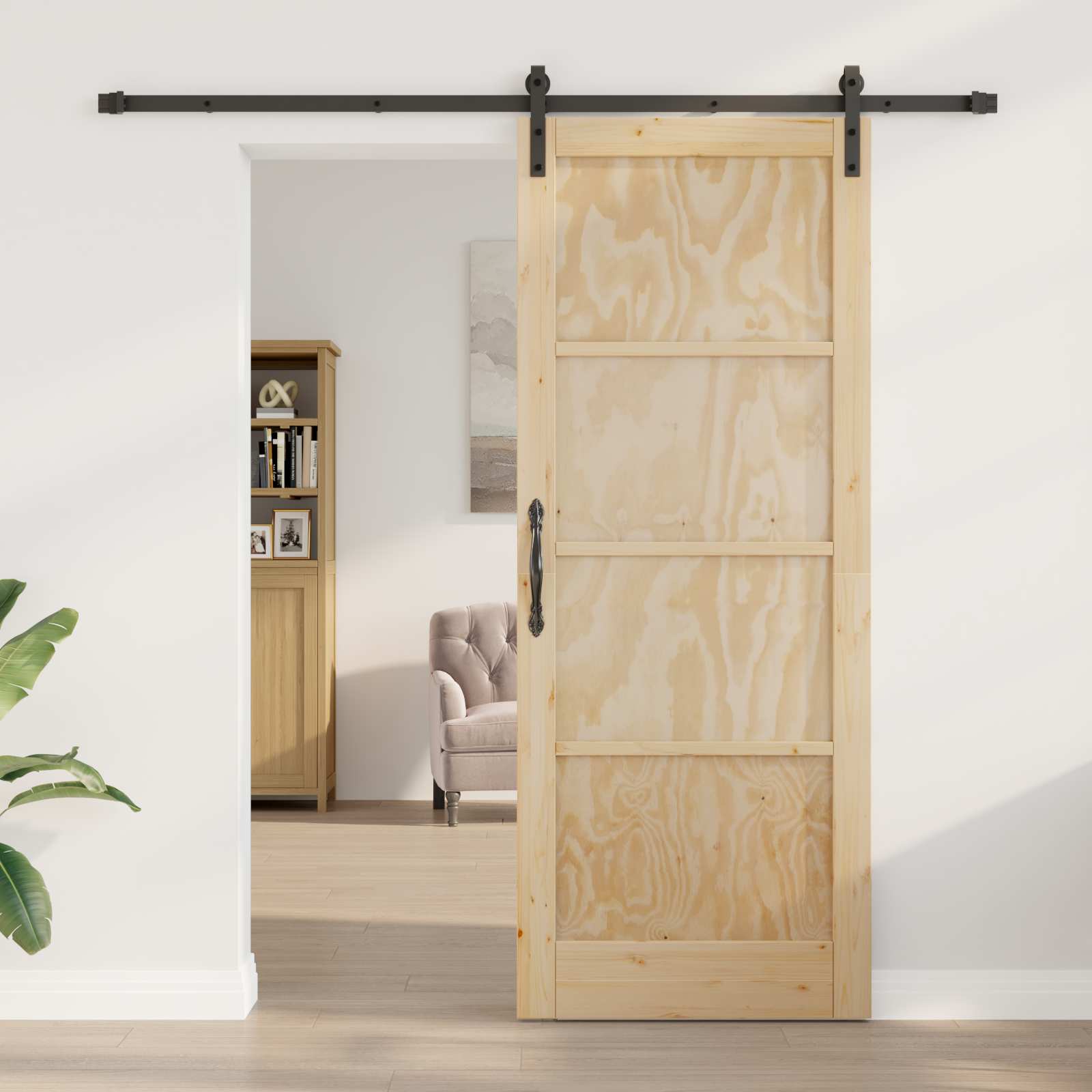 Klizna vrata Prirodna 83 x 211 cm Masivna borovina