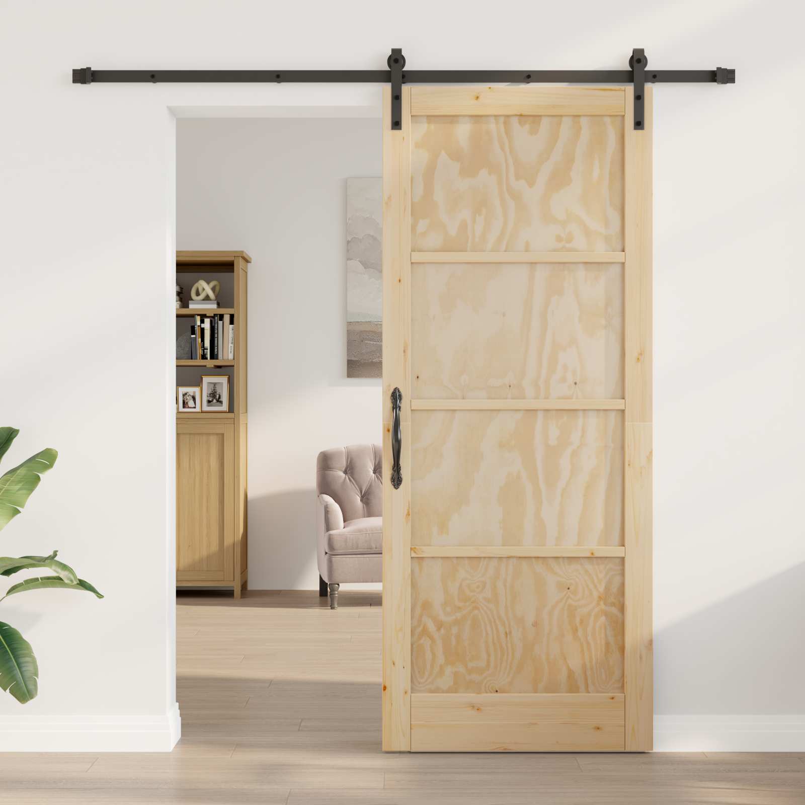Klizna vrata Prirodna 86 x 211 cm Masivna borovina