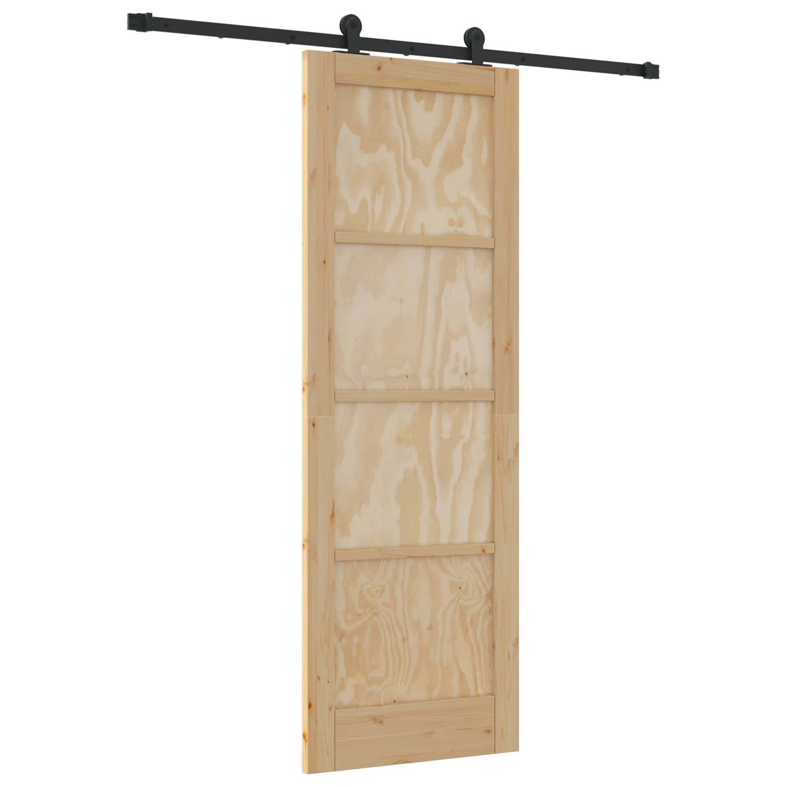 Klizna vrata Prirodna i crna 73,5 x 211 cm Masivna borovina