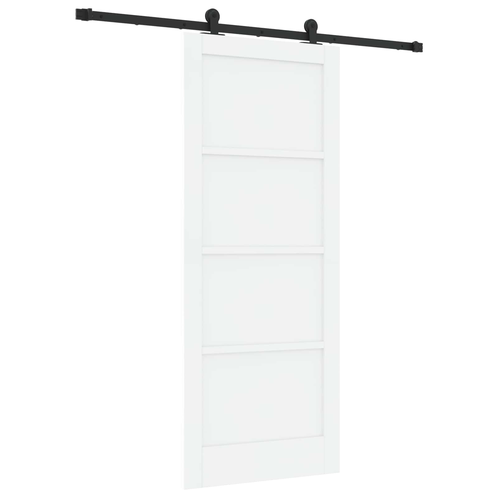 Klizna vrata Bijela i crna 83 x 202 cm Masivna borovina