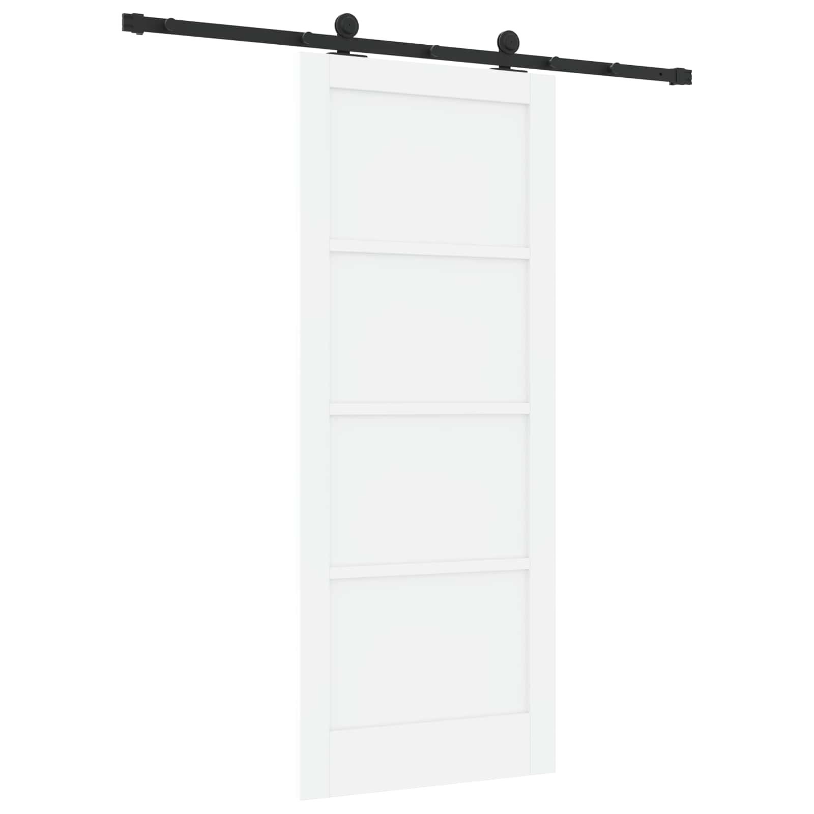 Klizna vrata Bijela i crna 83 x 202 cm Masivna borovina