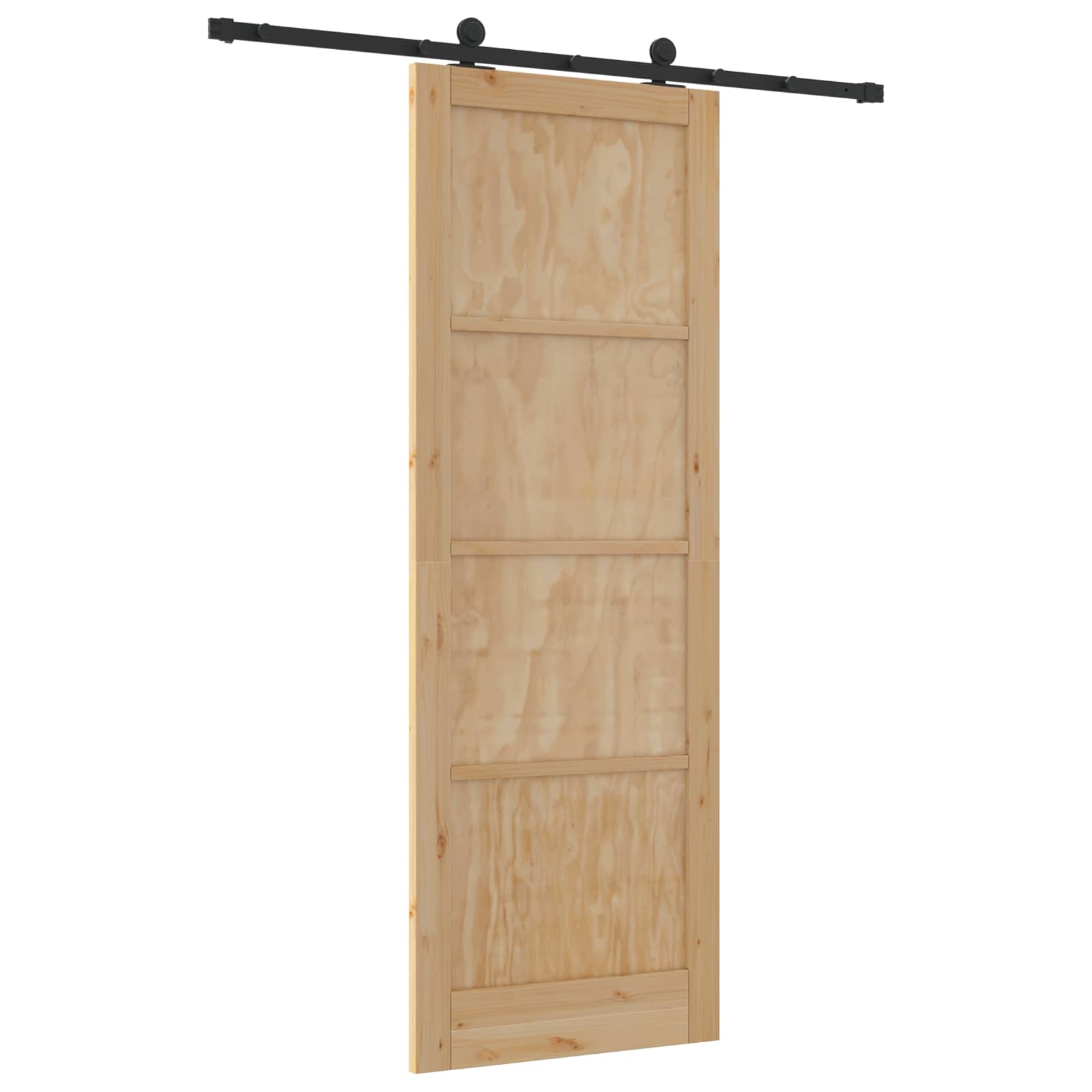 Klizna vrata Prirodna i crna 83 x 232 cm Masivna borovina