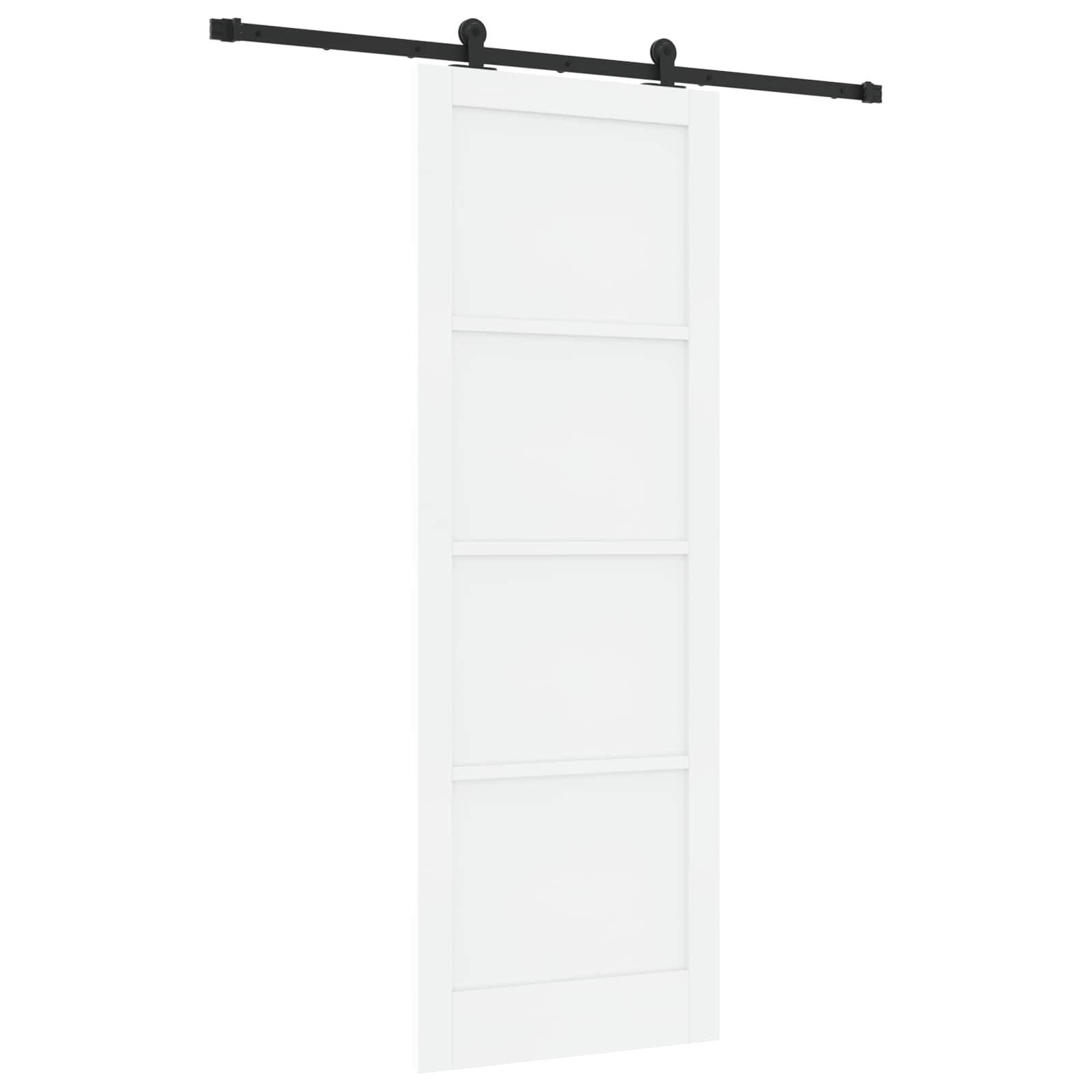 Klizna vrata Bijela i crna 83 x 232 cm Masivna borovina