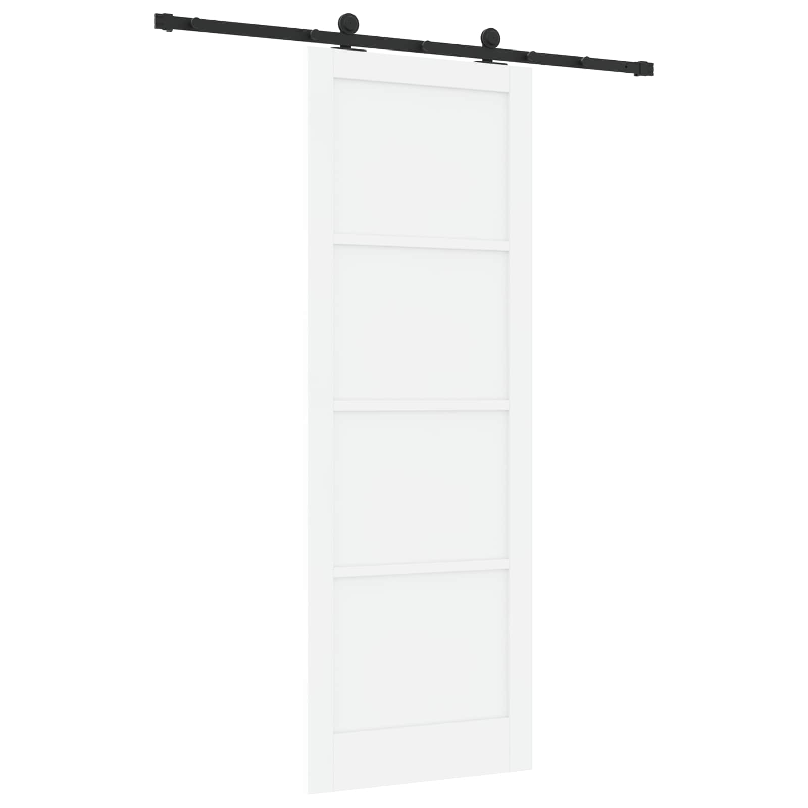 Klizna vrata Bijela i crna 83 x 232 cm Masivna borovina