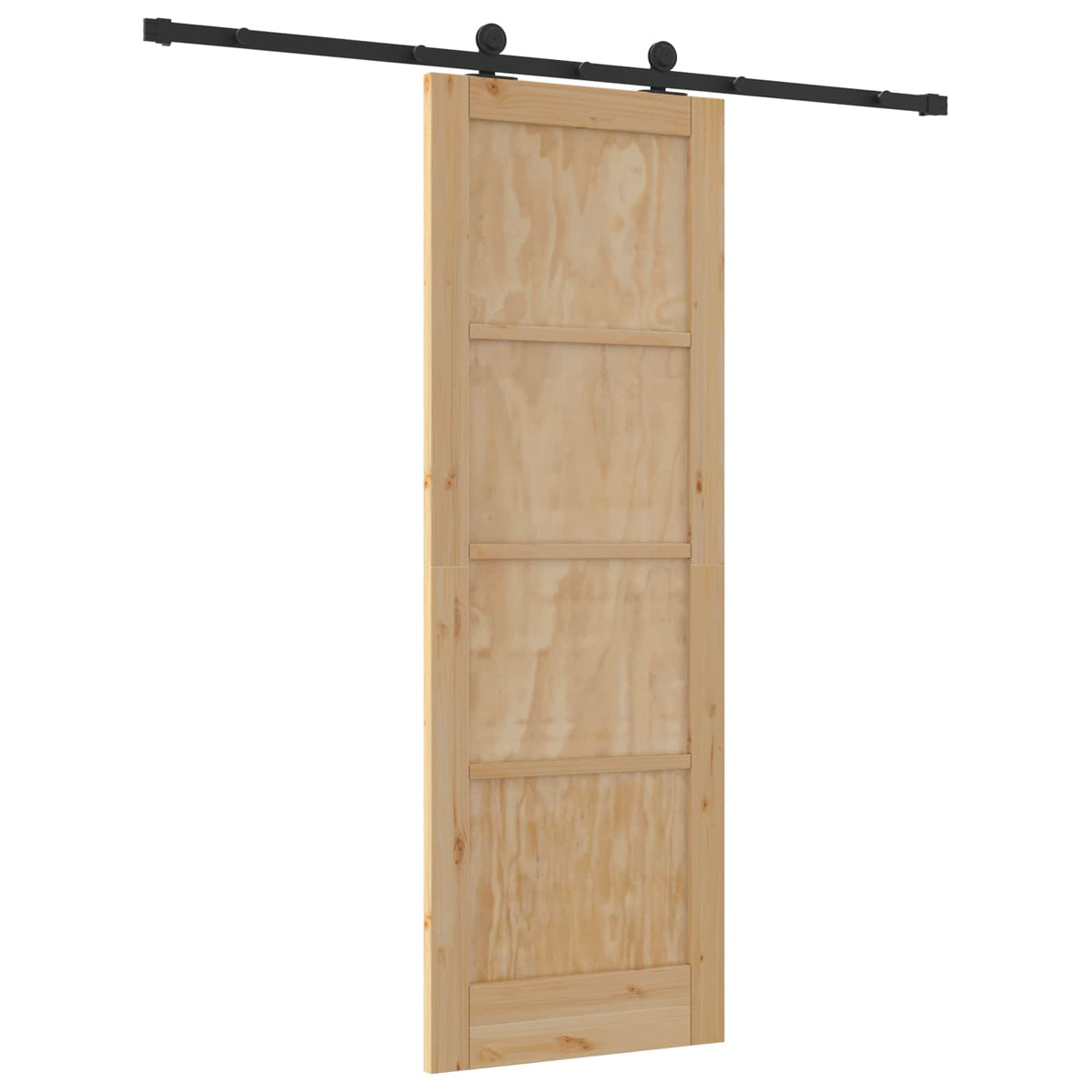 Klizna vrata Prirodna i crna 73,5 x 211 cm Masivna borovina