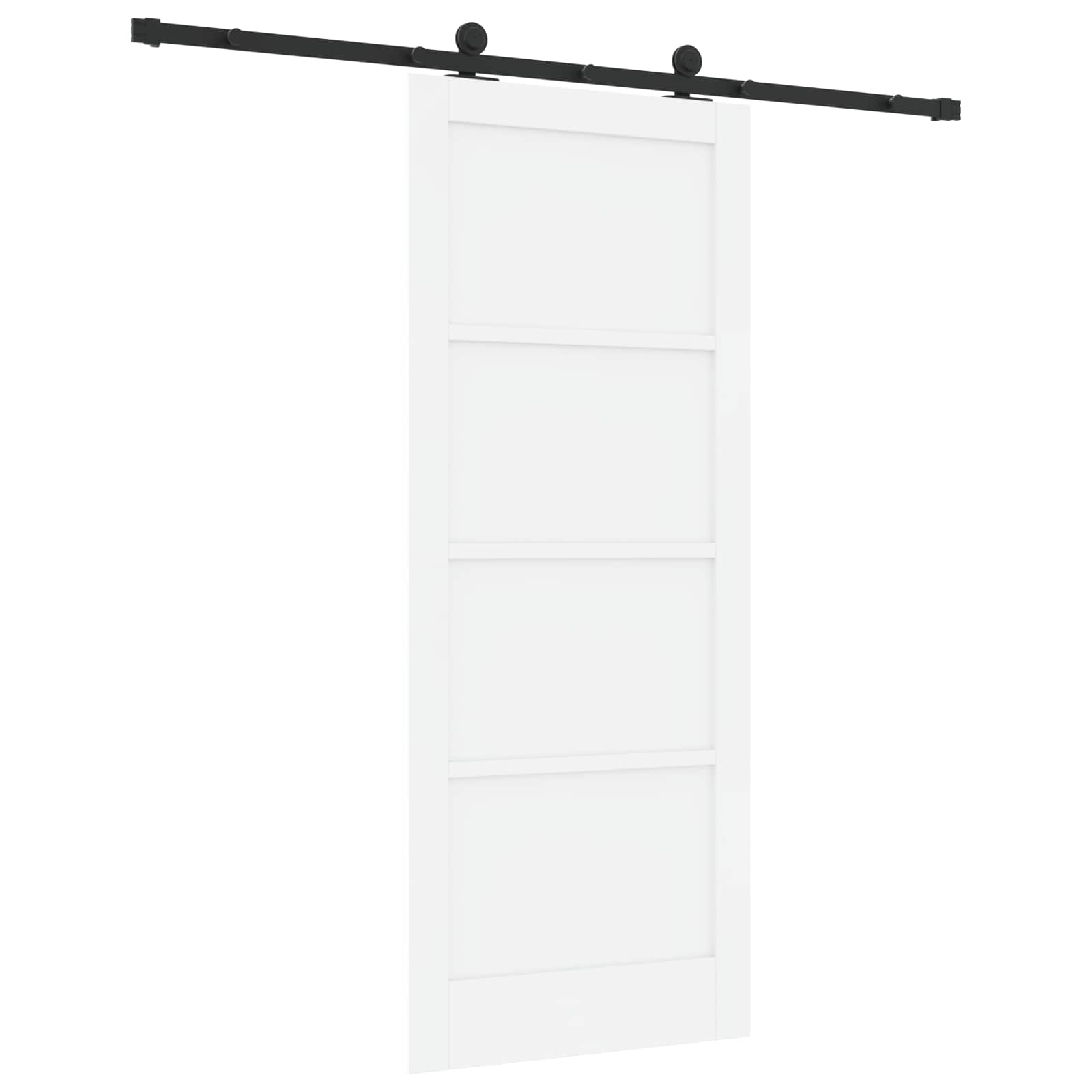 Klizna vrata Bijela i crna 83 x 202 cm Masivna borovina