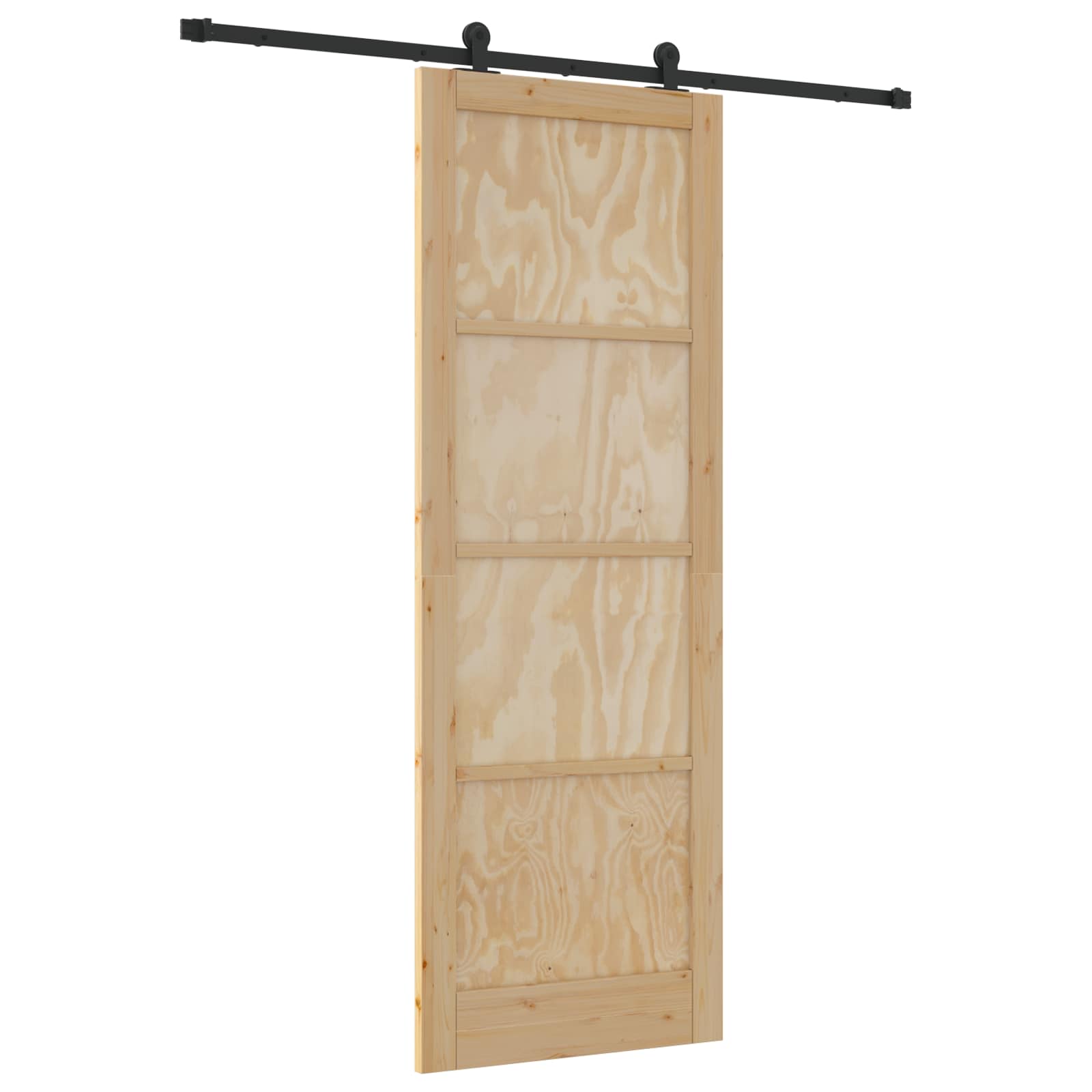 Klizna vrata Prirodna i crna 83 x 232 cm Masivna borovina
