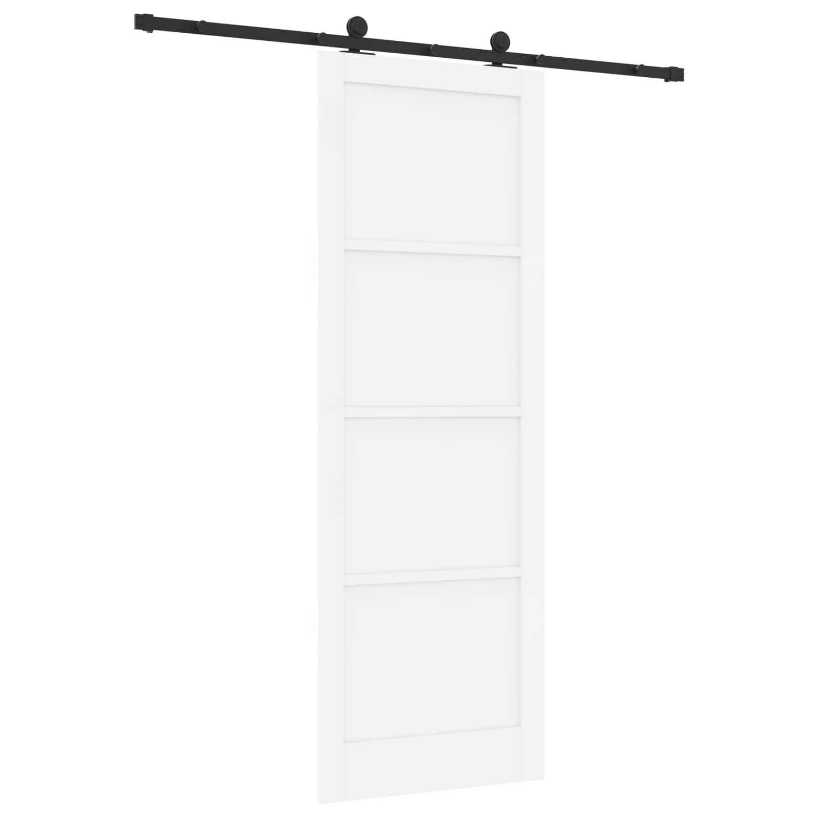 Klizna vrata Bijela i crna 83 x 232 cm Masivna borovina