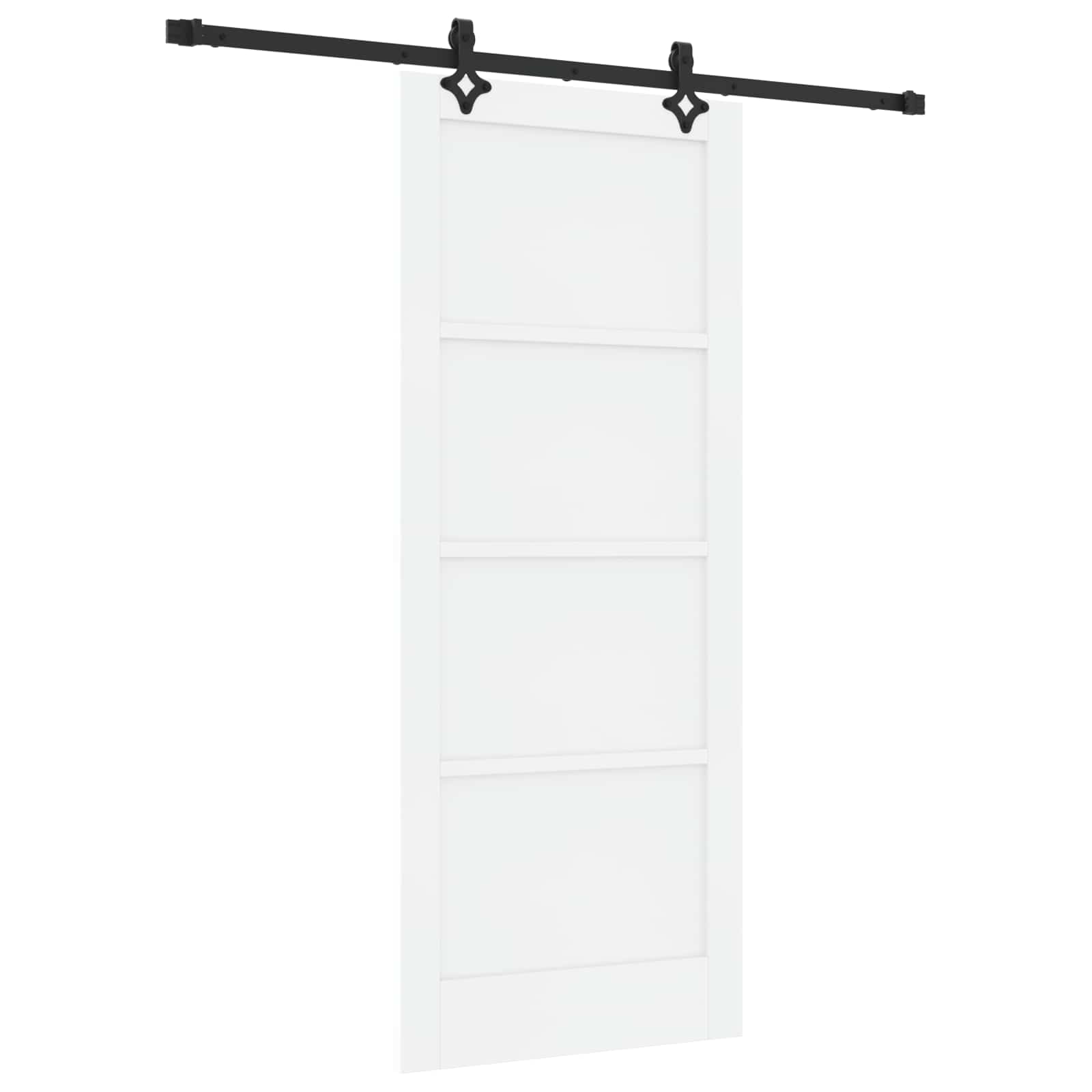 Klizna vrata Bijela i crna 83 x 202 cm Masivna borovina