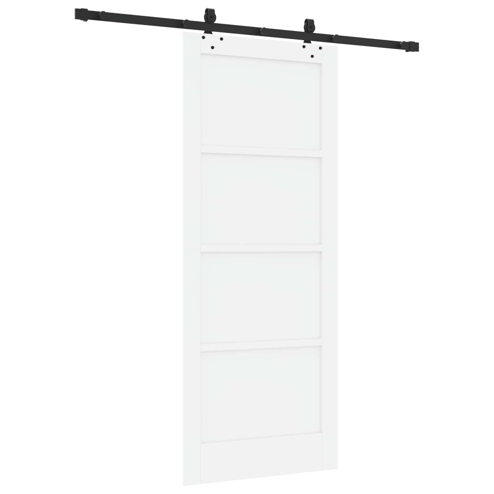 Klizna vrata Bijela i crna 83 x 202 cm Masivna borovina