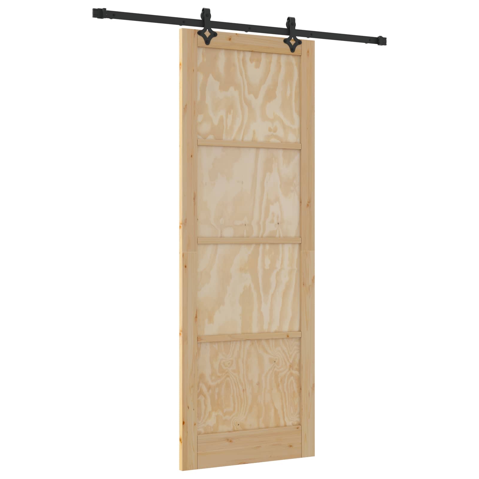 Klizna vrata Prirodna i crna 83 x 232 cm Masivna borovina