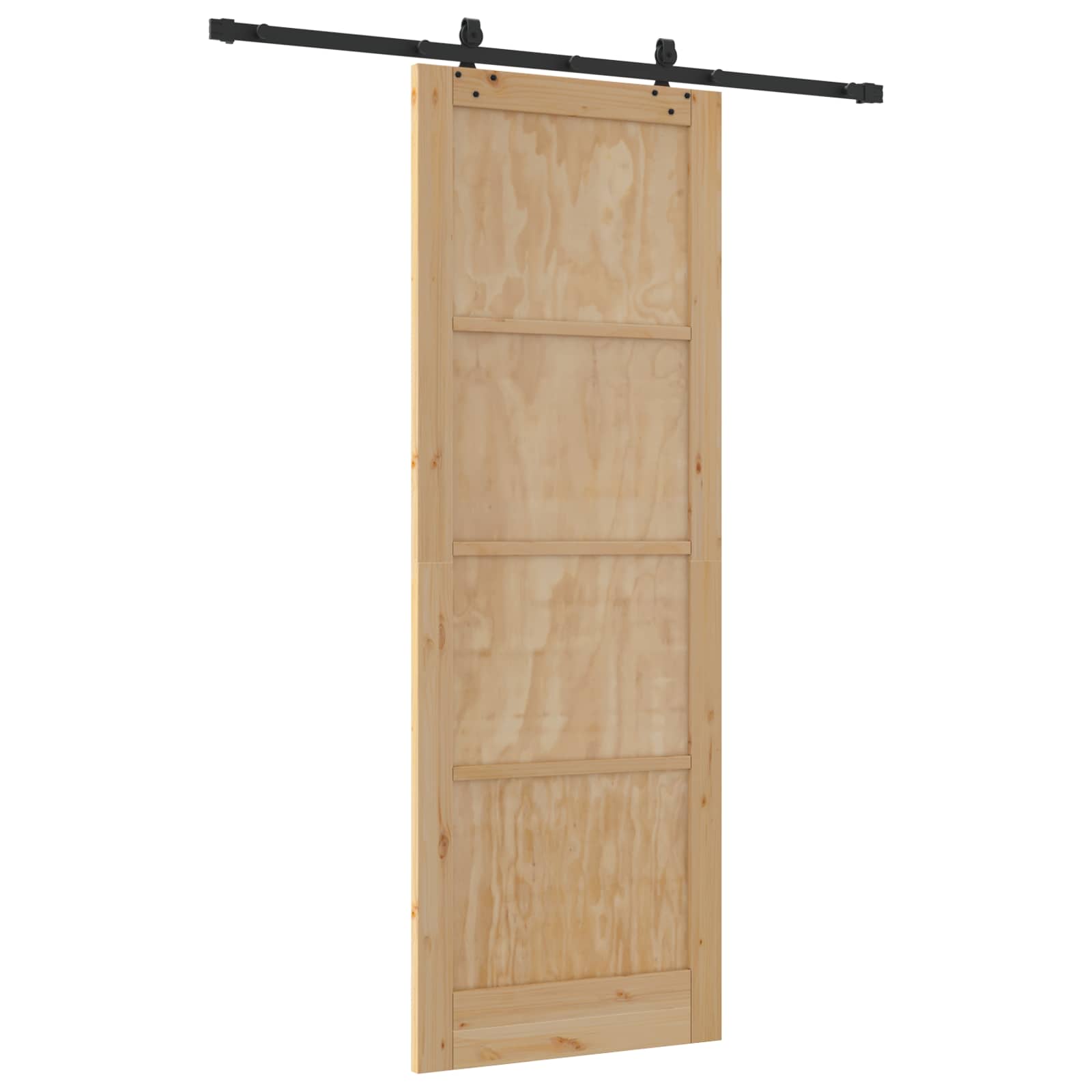 Klizna vrata Prirodna i crna 83 x 232 cm Masivna borovina