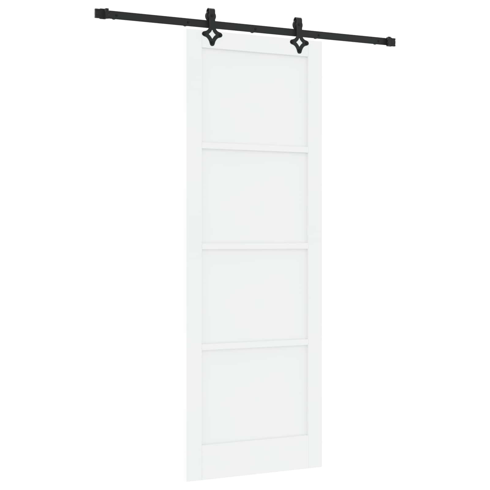 Klizna vrata Bijela i crna 83 x 232 cm Masivna borovina