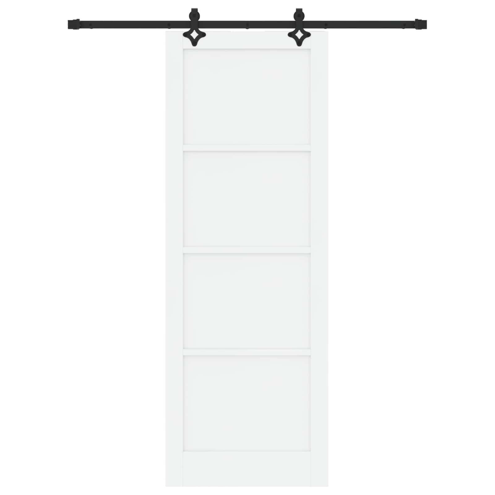 Klizna vrata Bijela i crna 83 x 232 cm Masivna borovina
