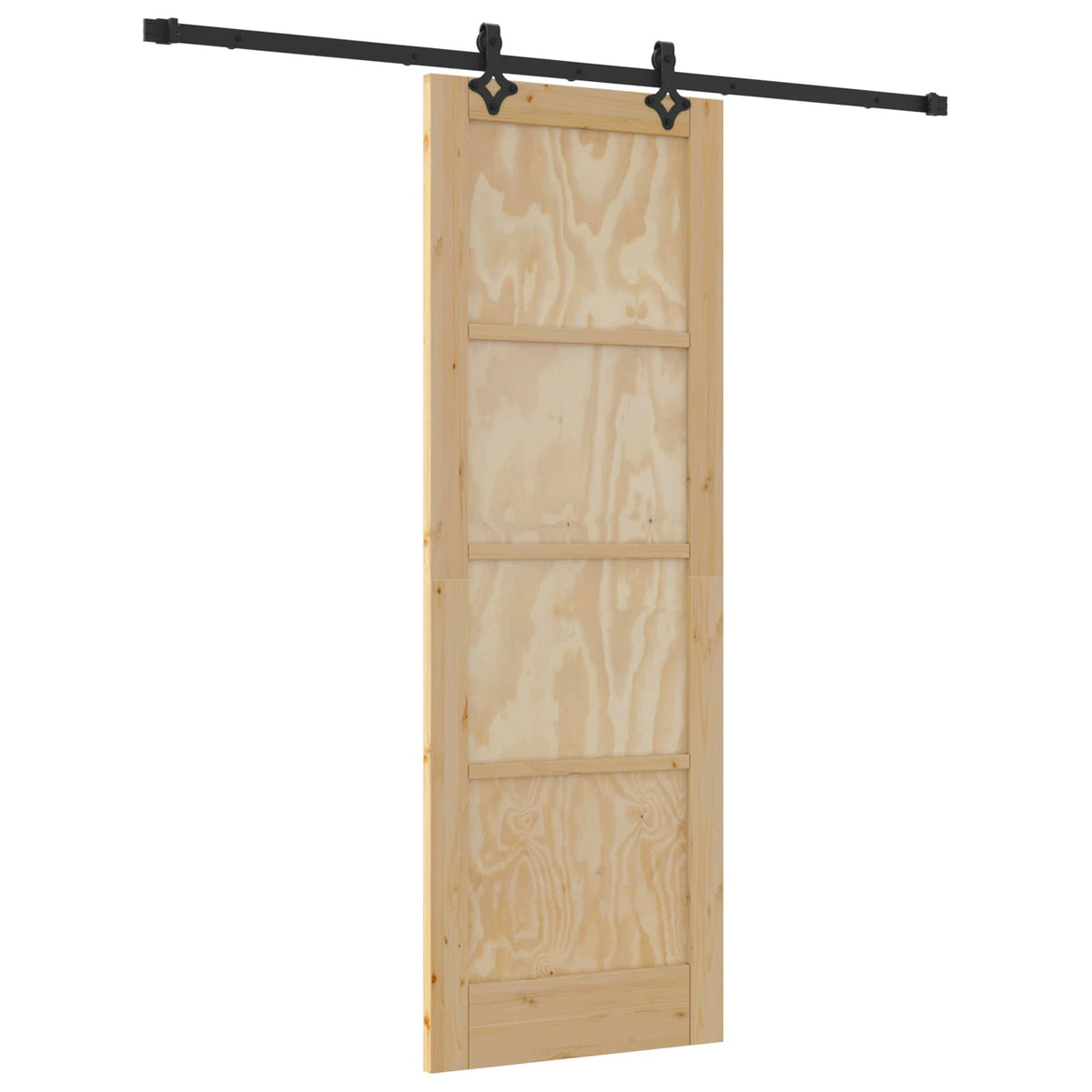 Klizna vrata Prirodna i crna 73,5 x 211 cm Masivna borovina