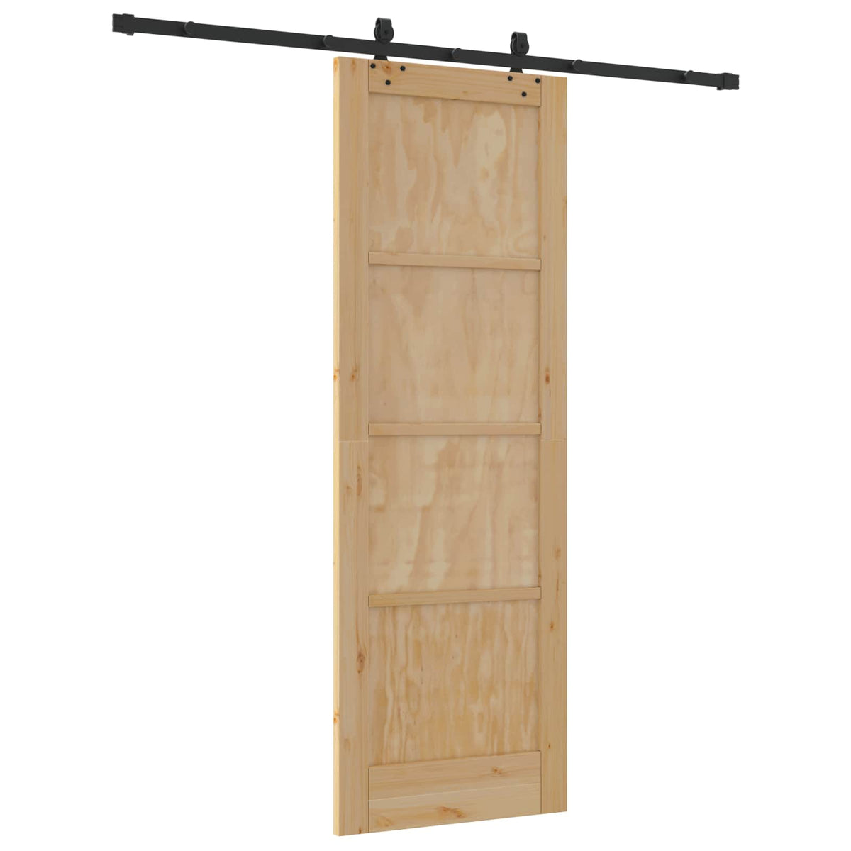 Klizna vrata Prirodna i crna 73,5 x 211 cm Masivna borovina
