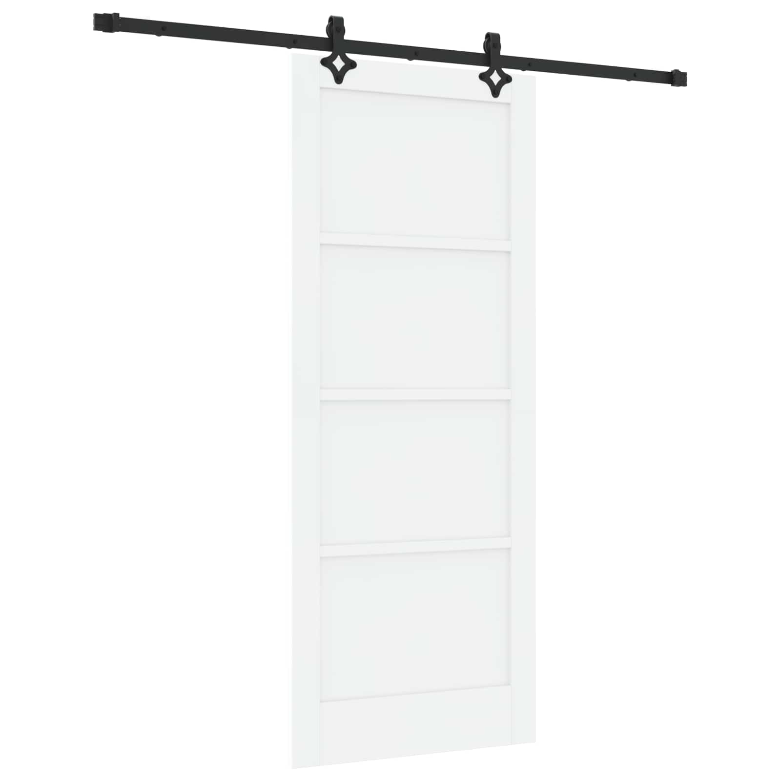 Klizna vrata Bijela i crna 83 x 202 cm Masivna borovina