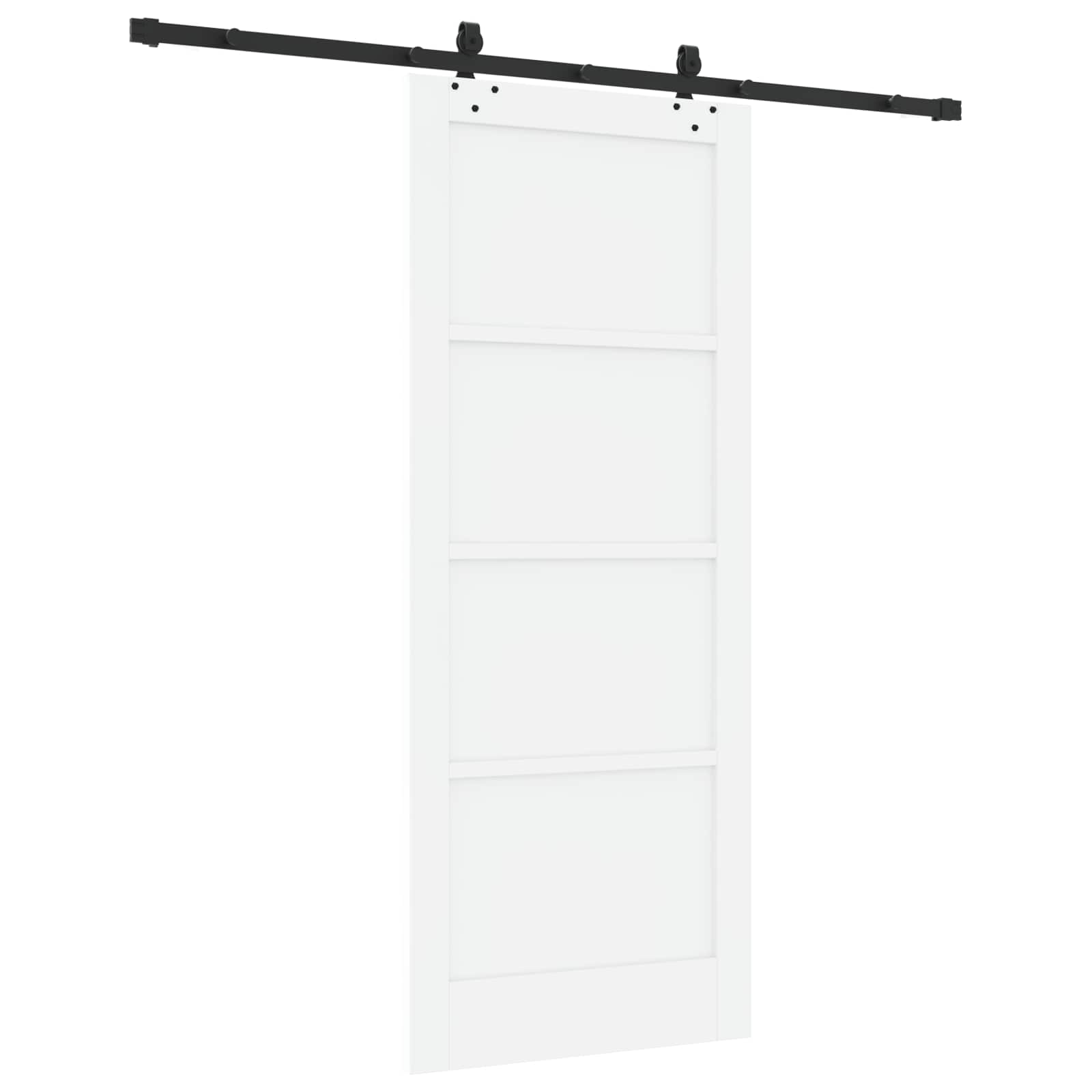 Klizna vrata Bijela i crna 83 x 202 cm Masivna borovina
