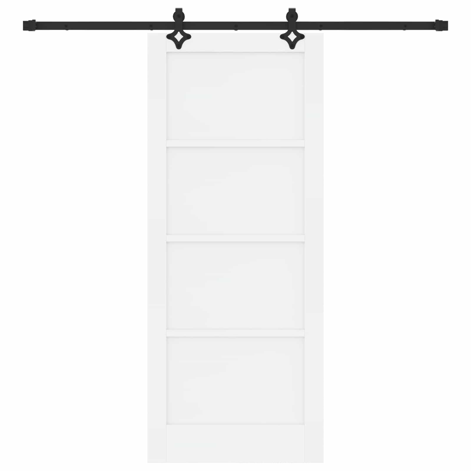 Klizna vrata Bijela i crna 83 x 202 cm Masivna borovina