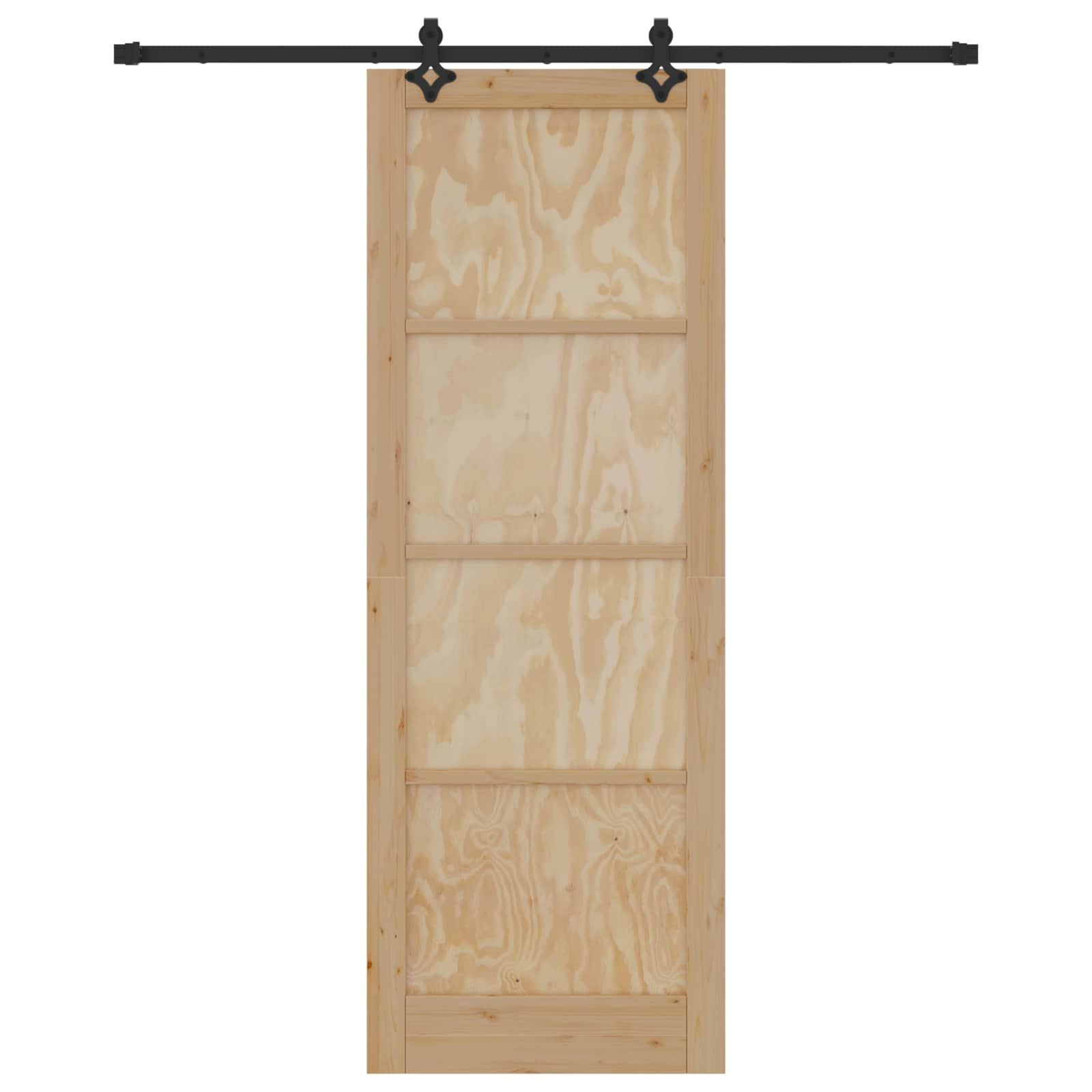 Klizna vrata Prirodna i crna 83 x 232 cm Masivna borovina