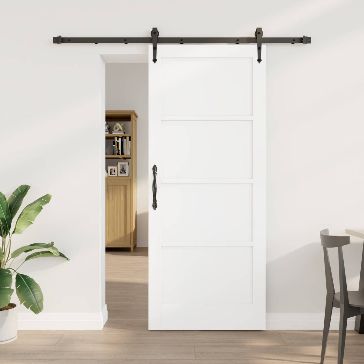 Klizna vrata ORKDAL Bijela i crna 83 x 202 cm Masivna borovina