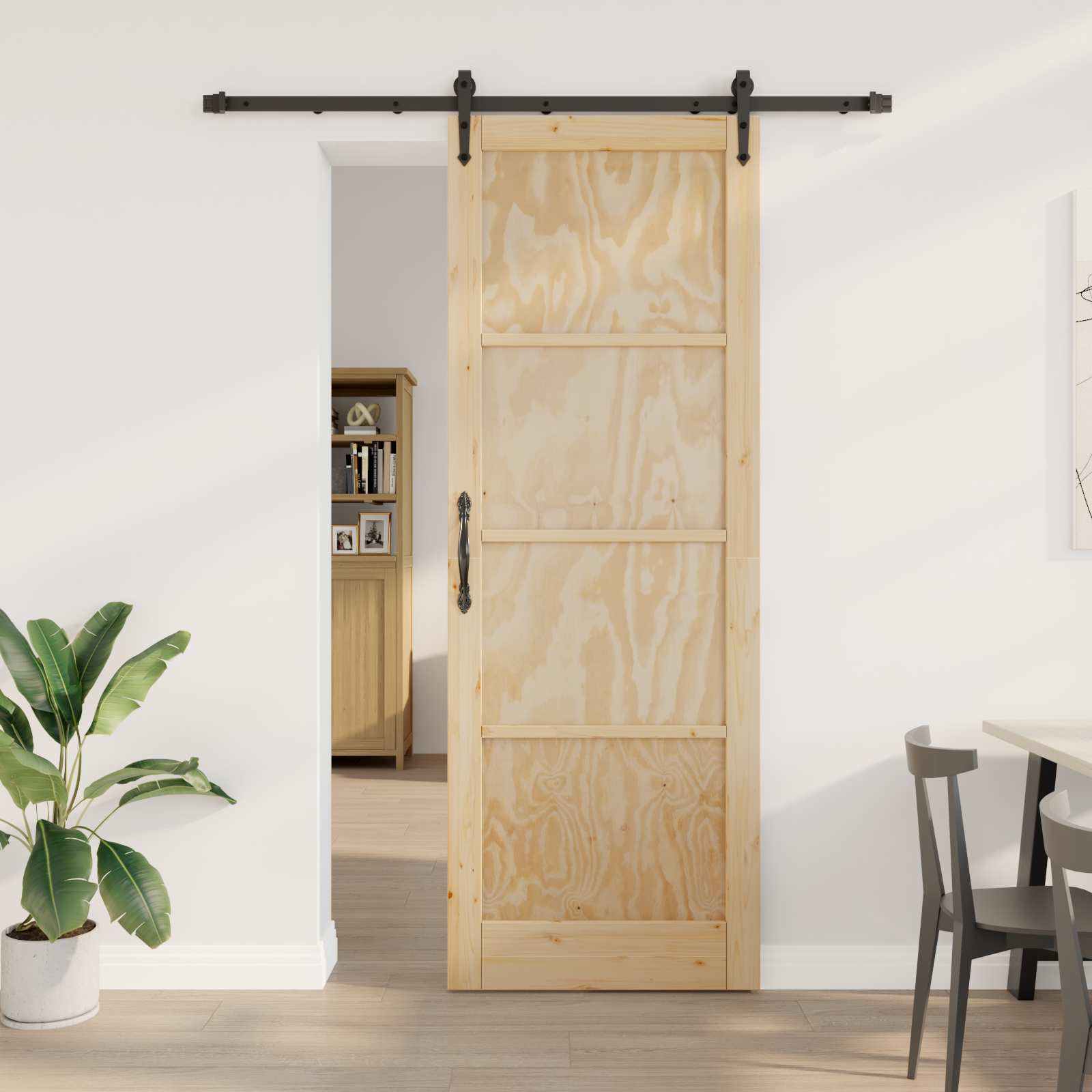 Klizna vrata ORKDAL Prirodna i crna 83 x 232 cm