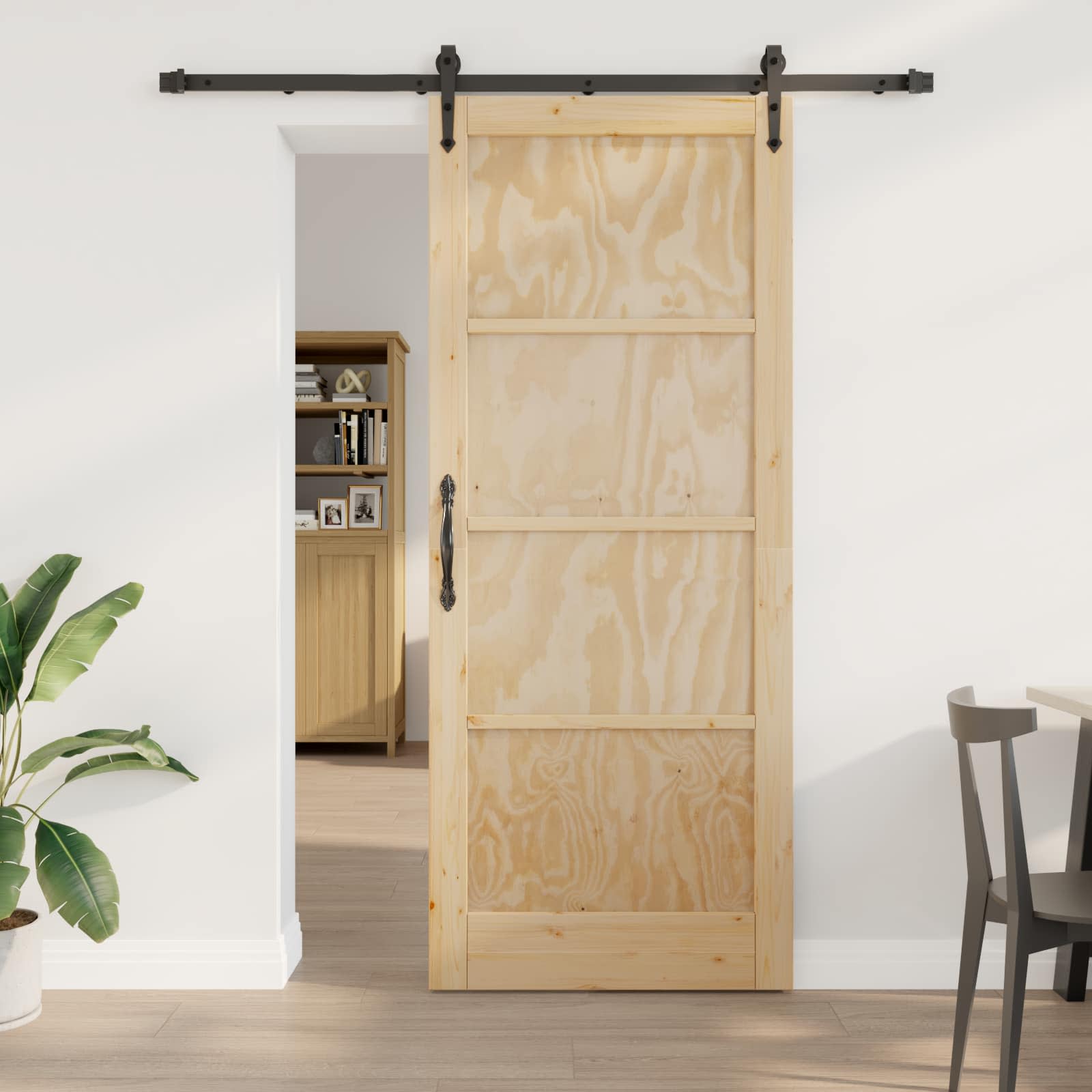 Klizna vrata ORKDAL Prirodna i crna 86 x 211 cm