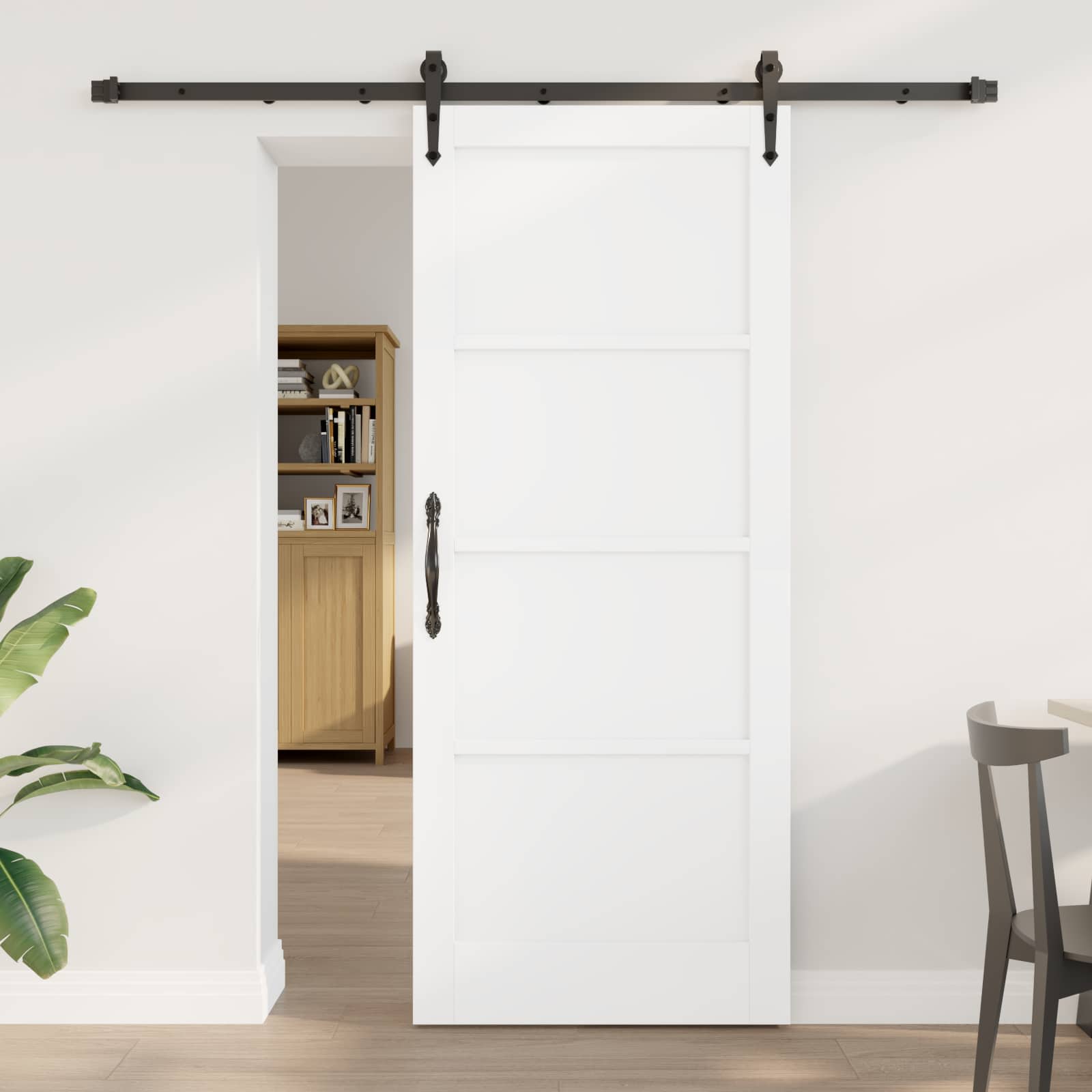 Klizna vrata ORKDAL Bijela i crna 83 x 202 cm Masivna borovina
