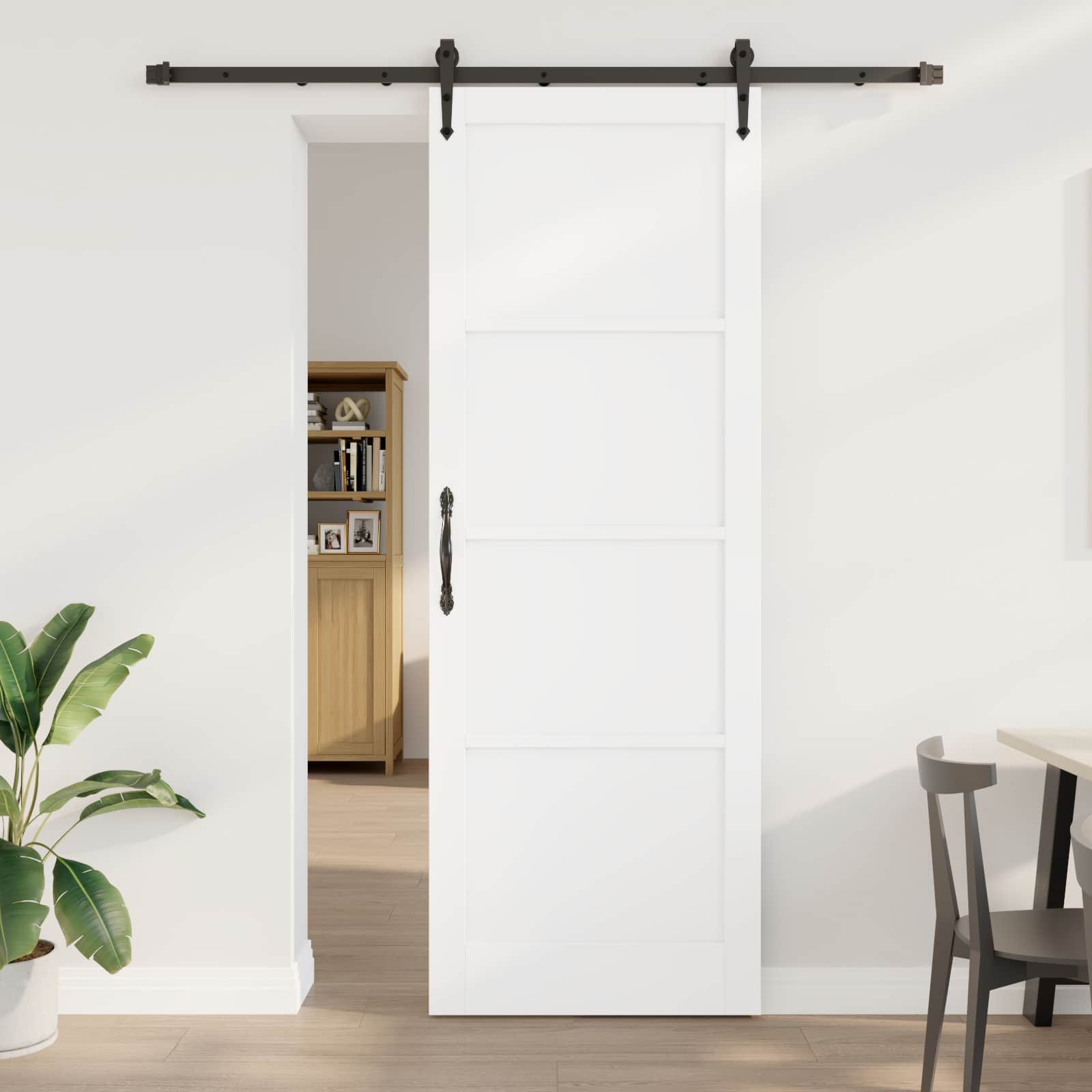 Klizna vrata ORKDAL Bijela i crna 83 x 232 cm Masivna borovina