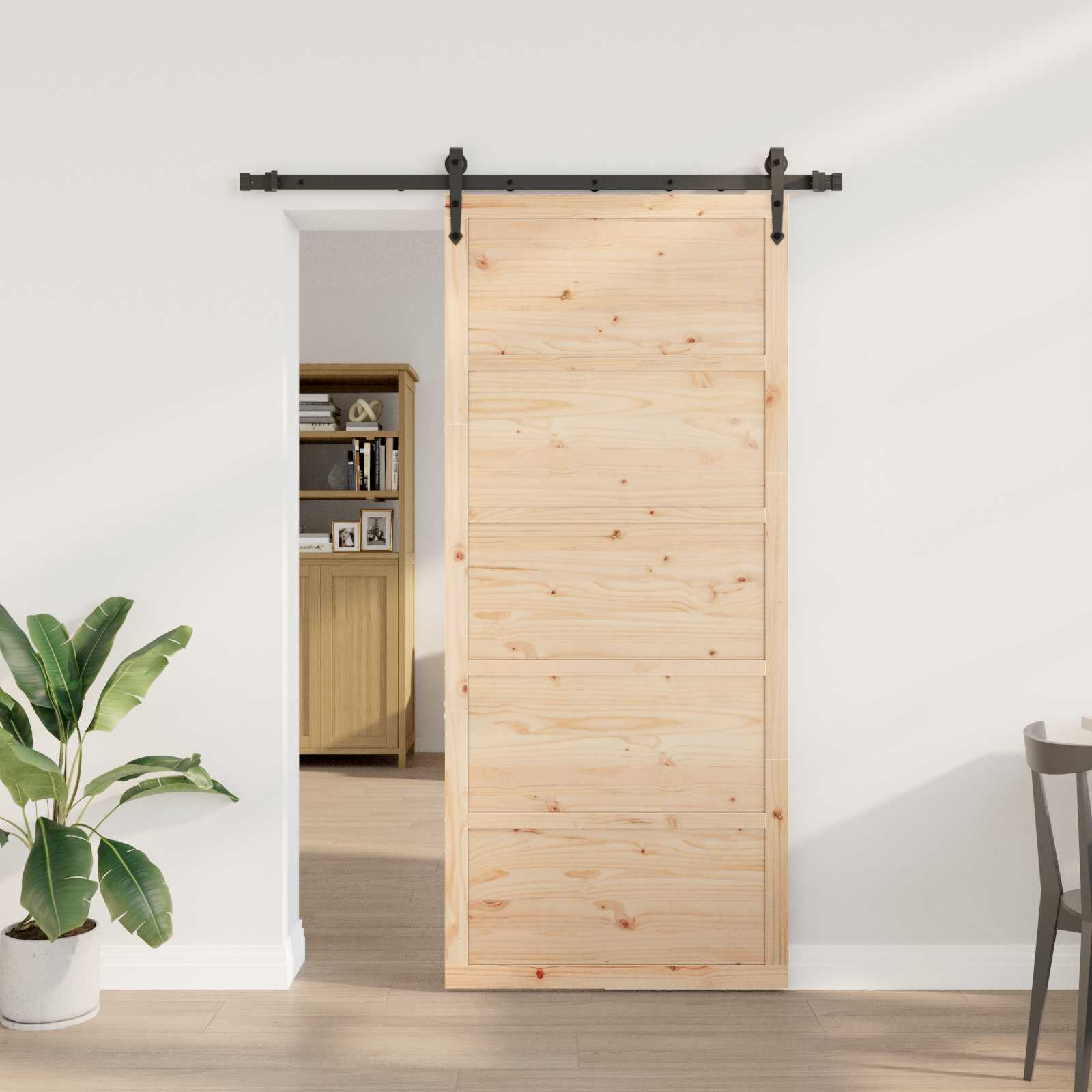 Klizna vrata Prirodna 80 x 208 cm Masivna borovina