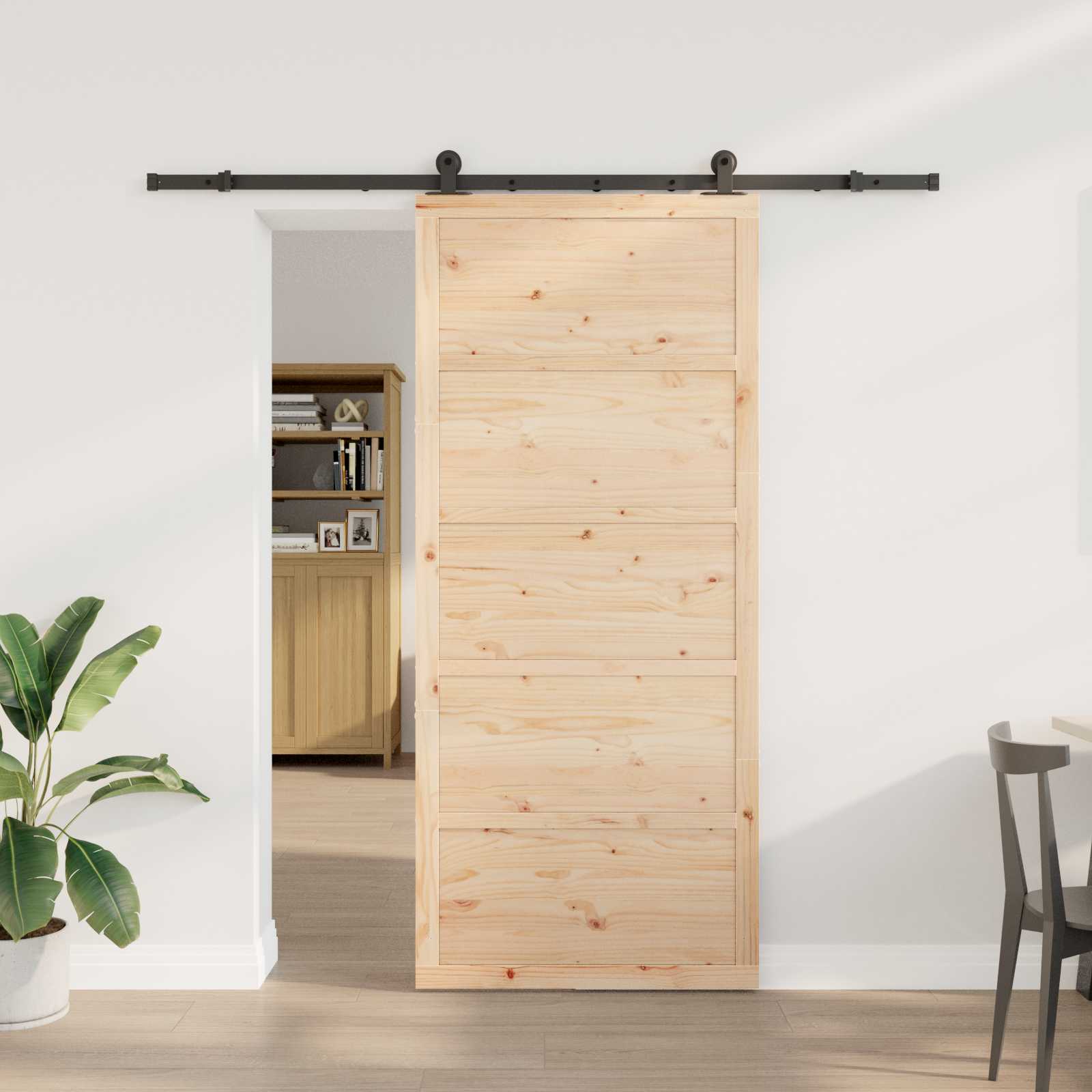 Klizna vrata Prirodna 80 x 208 cm Masivna borovina