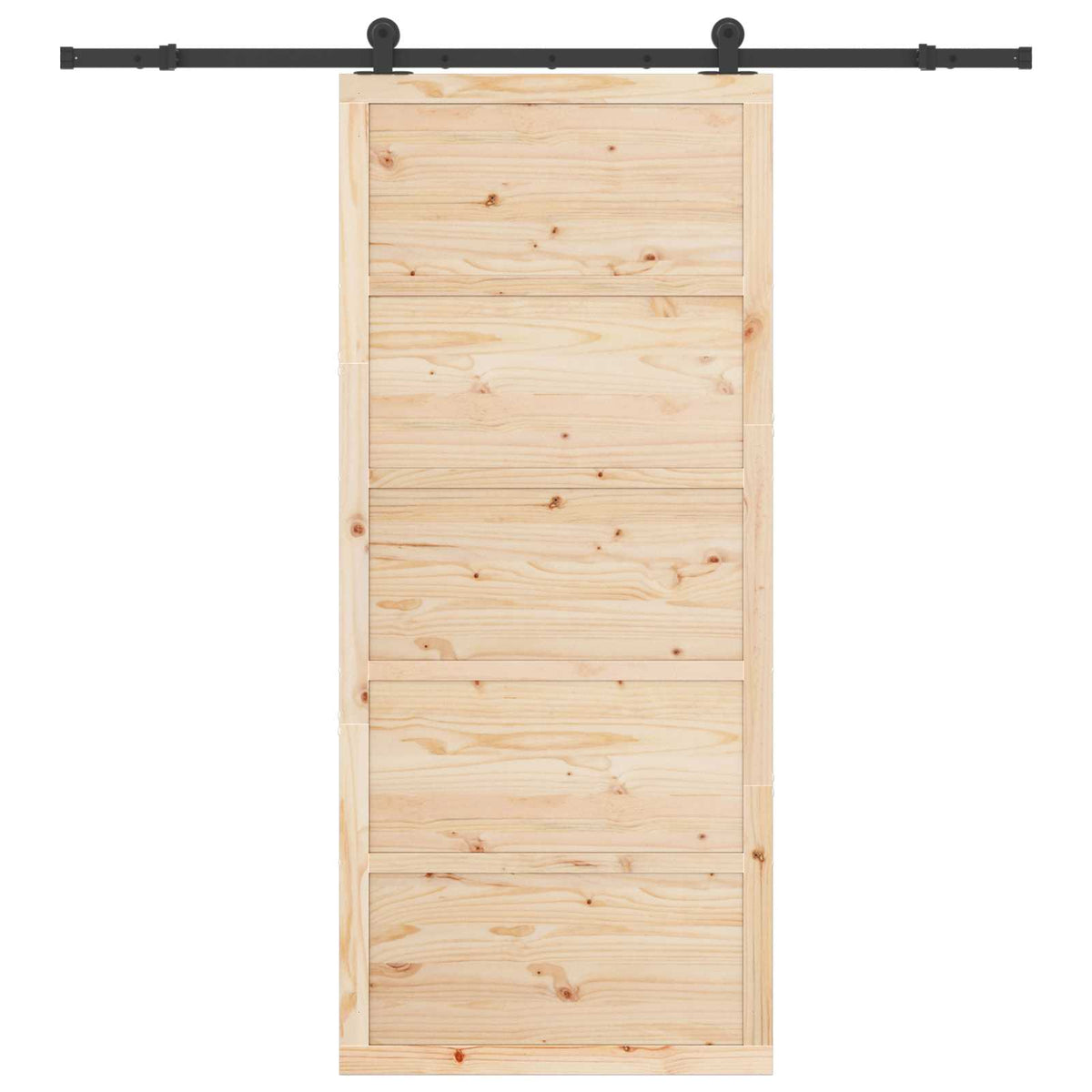 Klizna vrata 90 x 208 cm Masivna borovina Prirodna