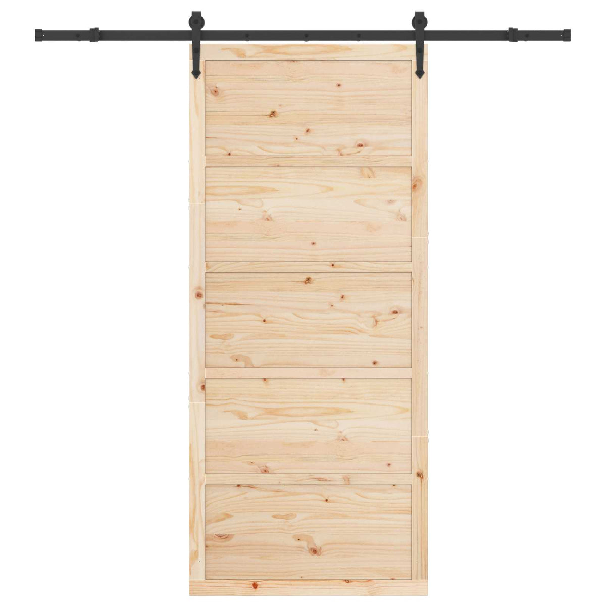 Klizna vrata 90 x 208 cm Masivna borovina Prirodna