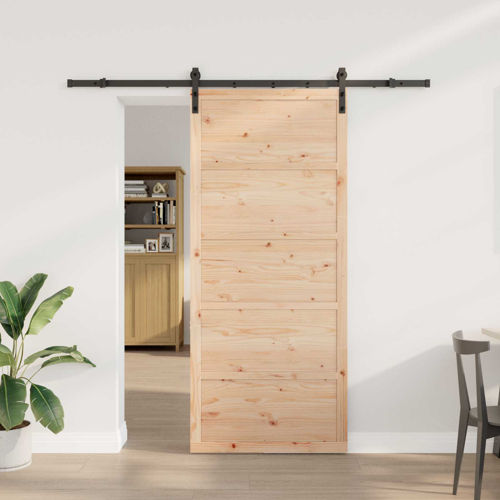 Klizna vrata Prirodna 100 x 208 cm Masivna borovina