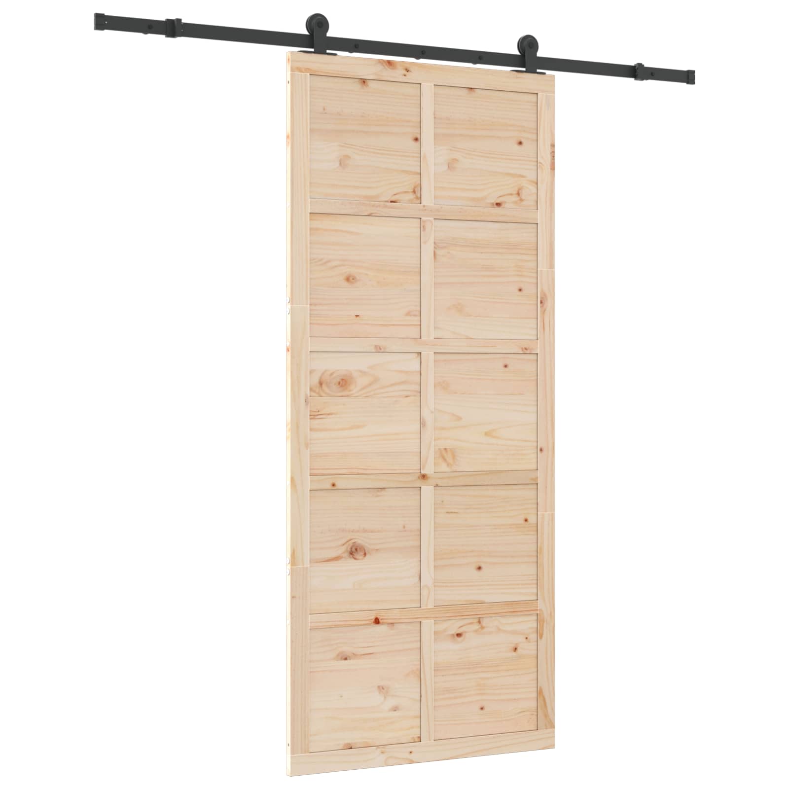Klizna vrata 90 x 208 cm Masivna borovina Prirodna
