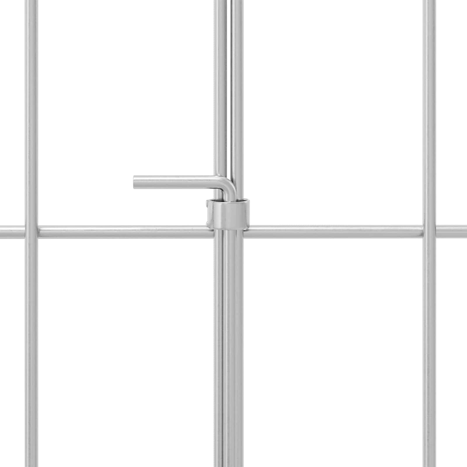 Ograda za vrt s kolčićima 48 pcs 115 x 30 cm Mesh Srebrna