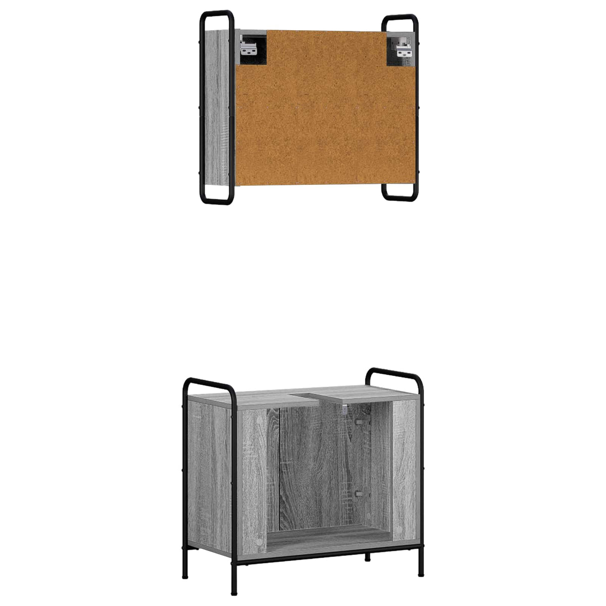 Set ormarića za kupaonicu 2 kom. Siva Sonoma 65,5 x 34 x 61 cm