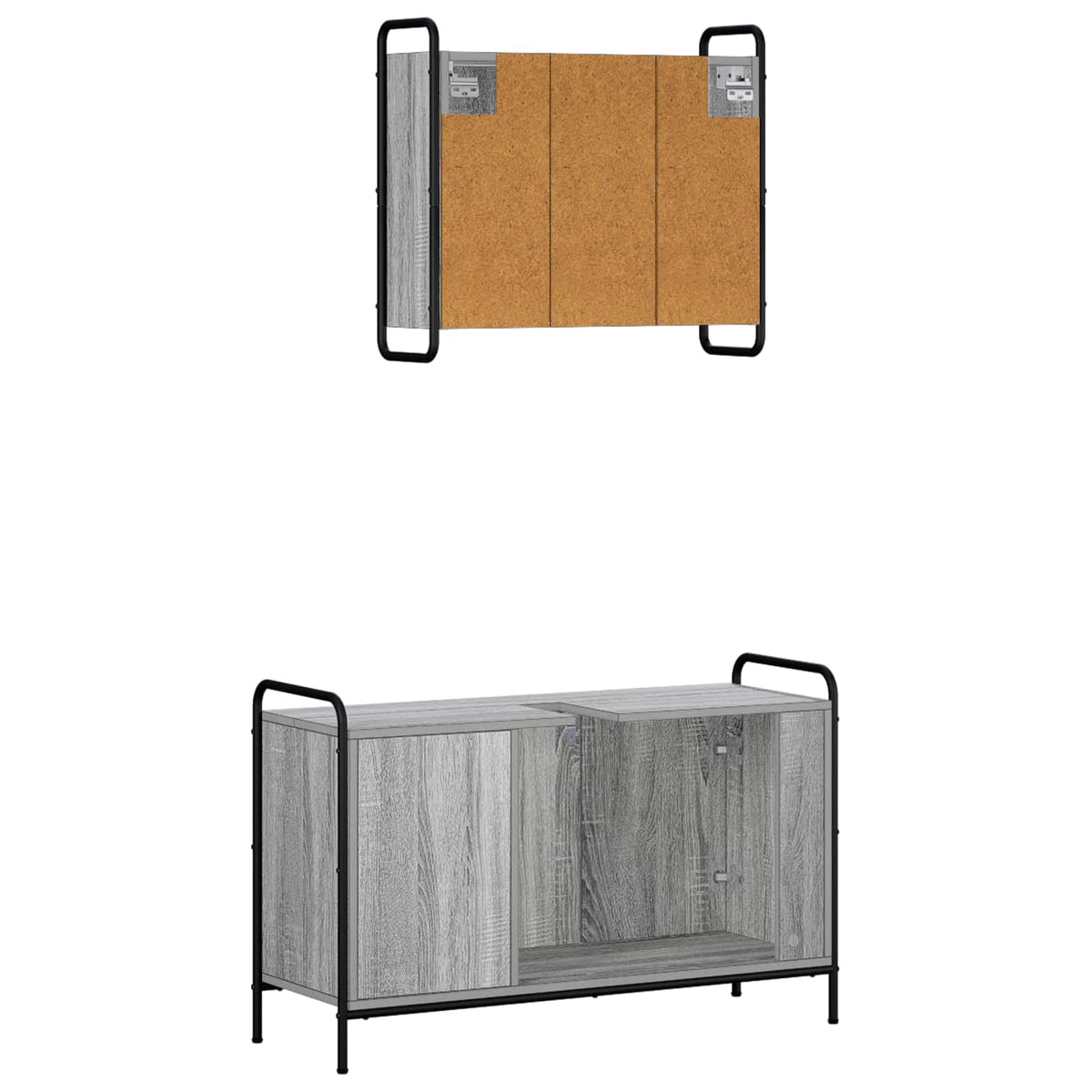 Set ormarića za kupaonicu 2 kom. Siva Sonoma 65,5 x 34 x 61 cm