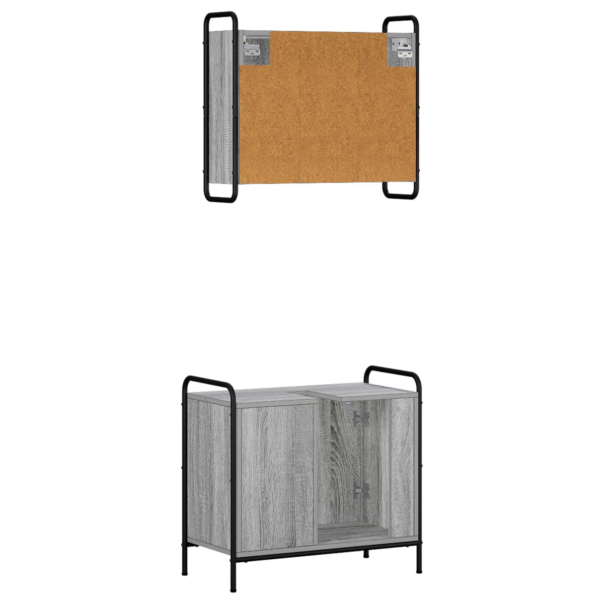 Set ormarića za kupaonicu 2 kom. Siva Sonoma 65,5 x 34 x 61 cm