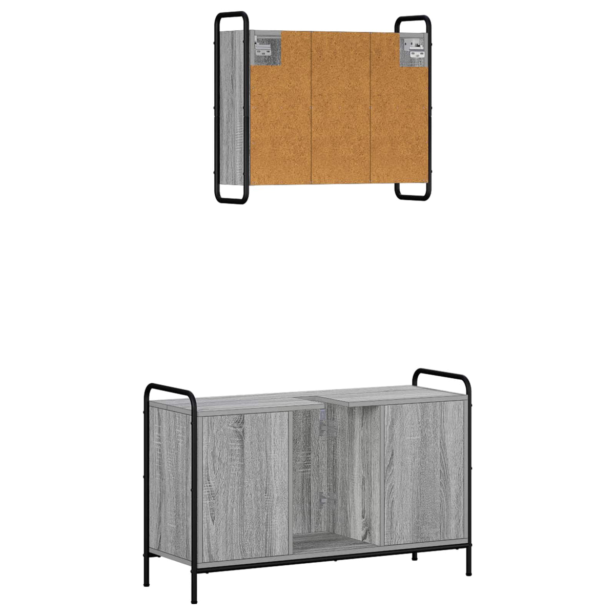 Set ormarića za kupaonicu 2 kom. Siva Sonoma 65,5 x 34 x 61 cm