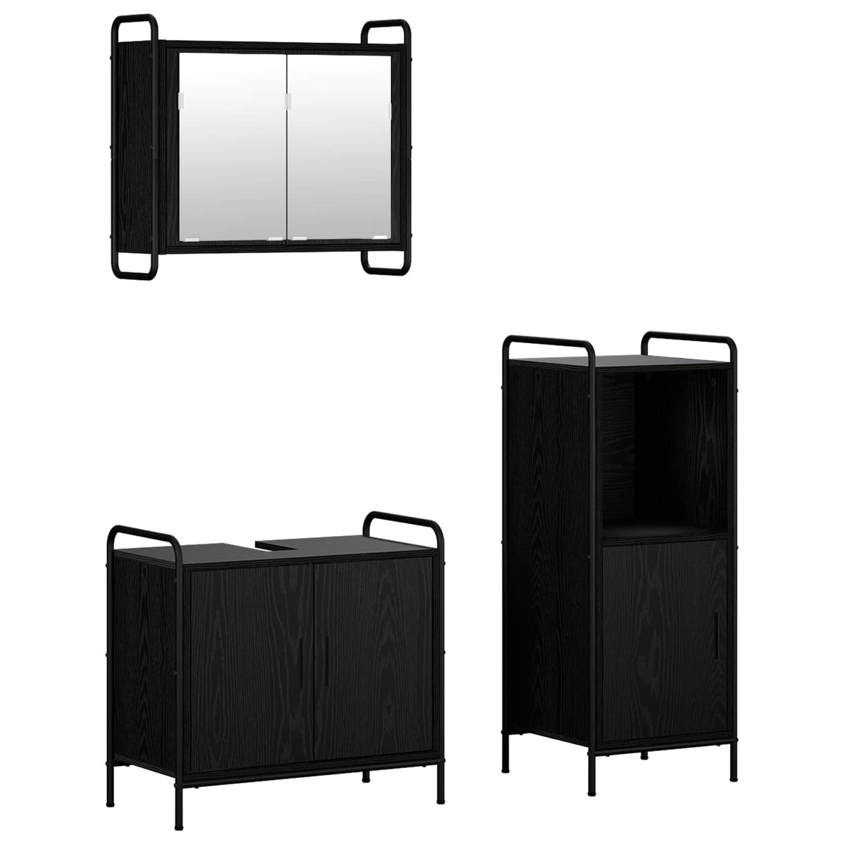 Set ormarića za kupaonicu 3 kom. Crni hrast 40 x 36 x 99,5 cm