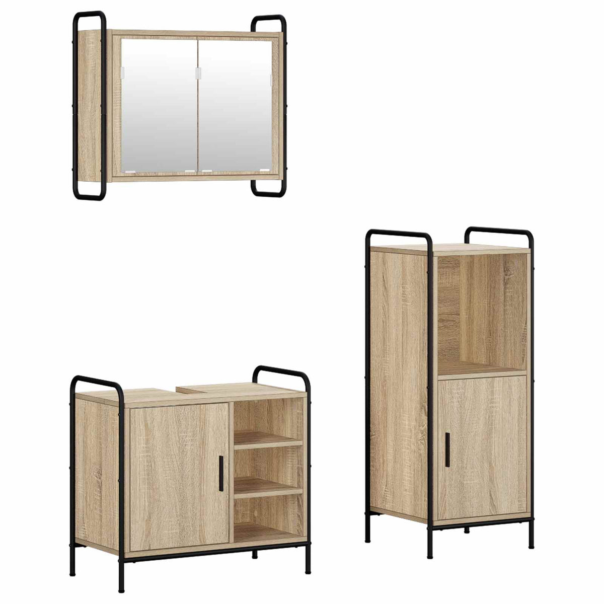 Set ormarića za kupaonicu 3 kom. Hrast sonoma 40 x 36 x 99,5 cm