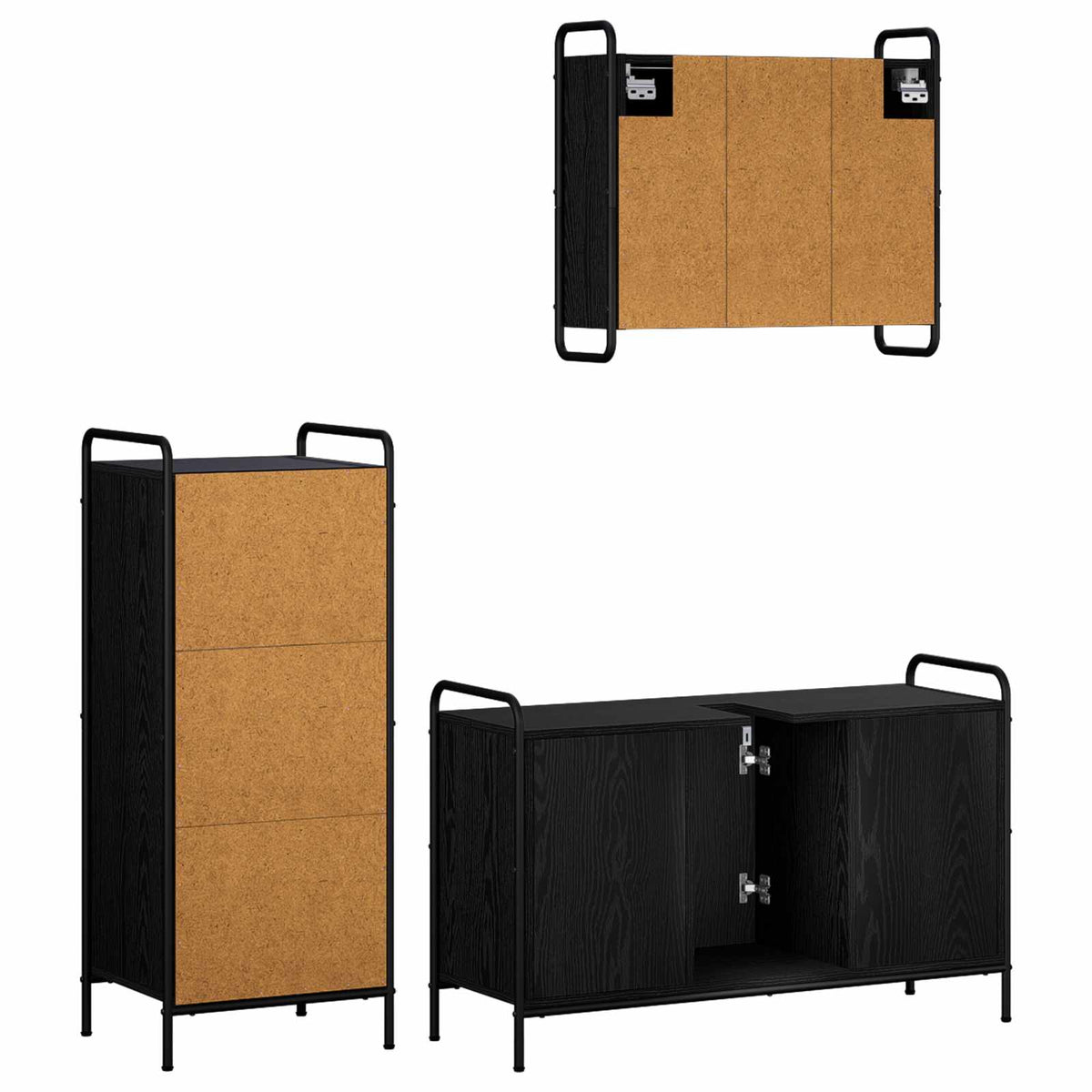 Set ormarića za kupaonicu 3 kom. Crni hrast 40 x 36 x 99,5 cm