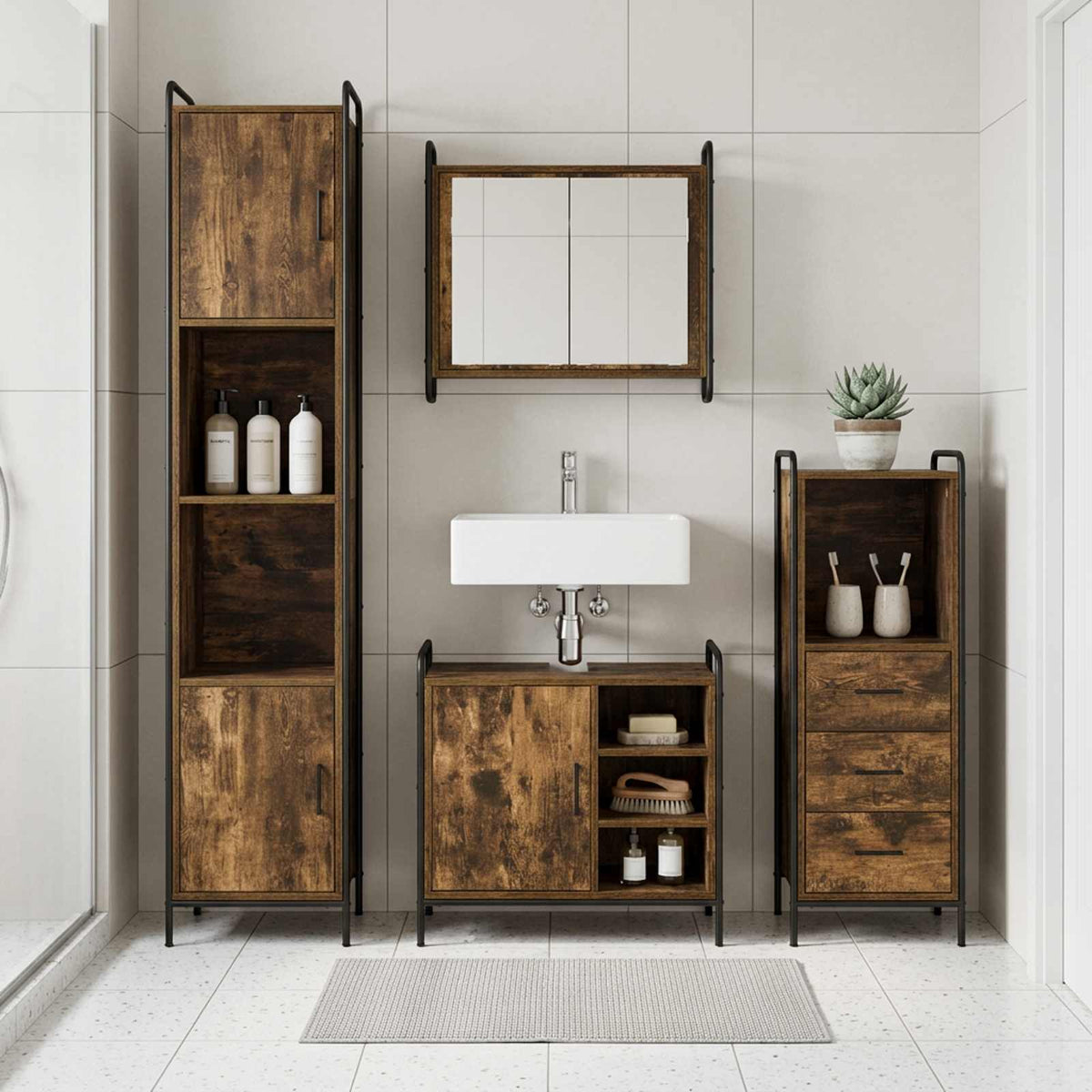 Set ormarića za kupaonicu 3 kom. 40 x 36 x 109,5 cm