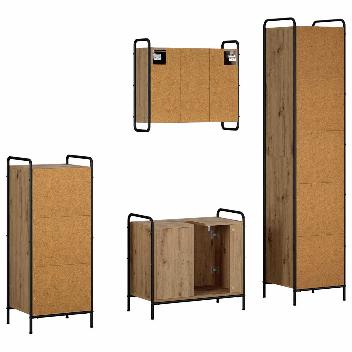 Set ormarića za kupaonicu 4 kom. Hrast artisan 40 x 36 x 181 cm